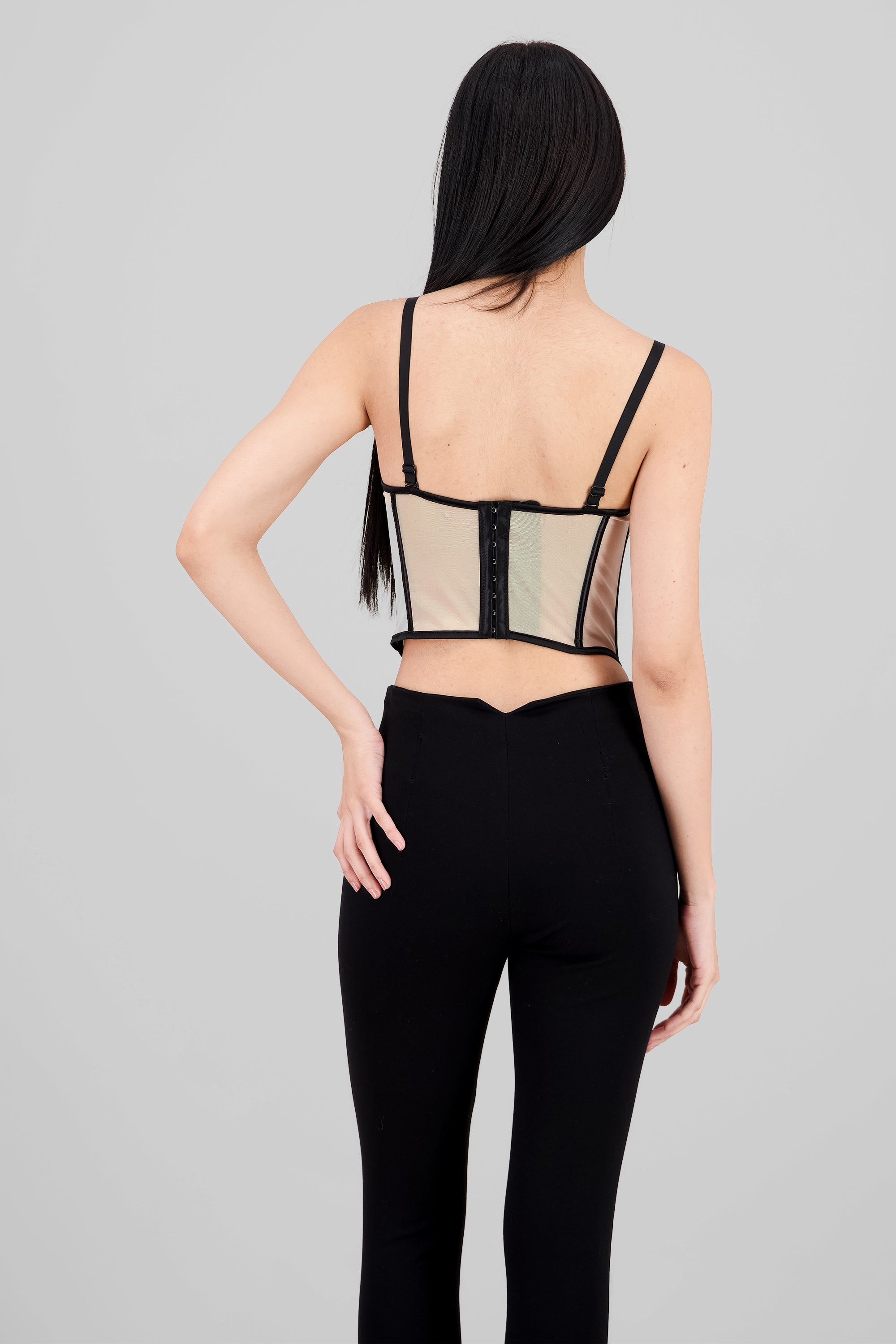 Contrast Corset Top NUDE