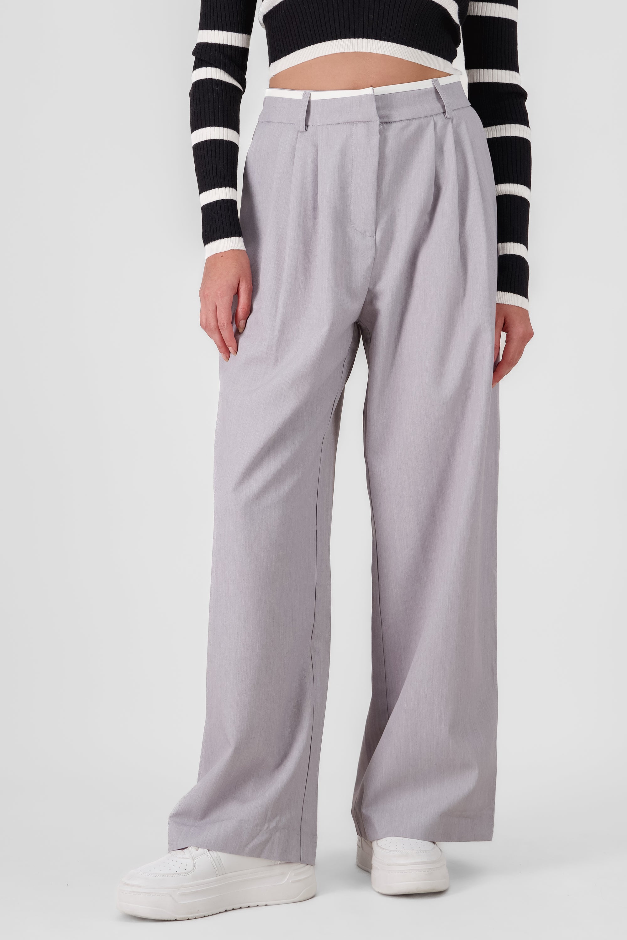 Straight Leg Pants LIGHT GRAY