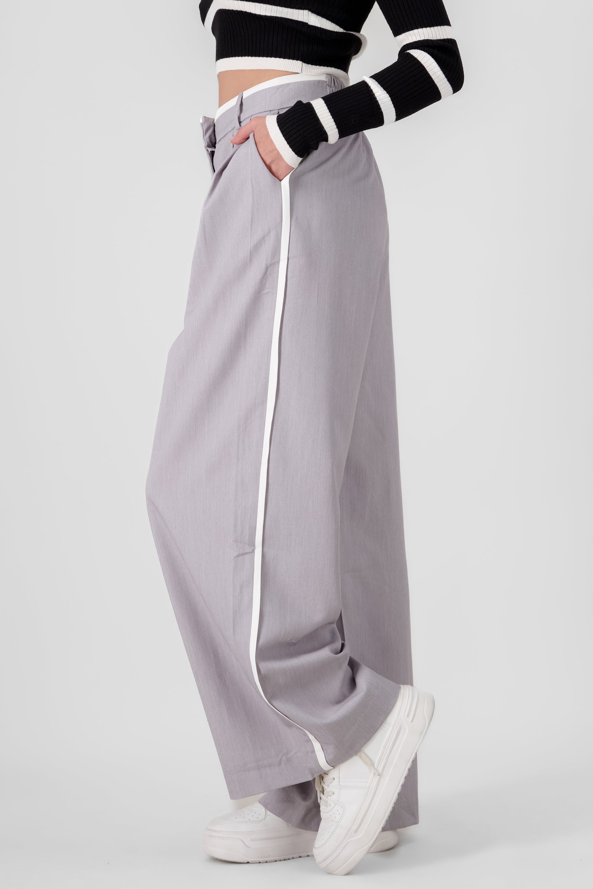 Straight Leg Pants LIGHT GRAY