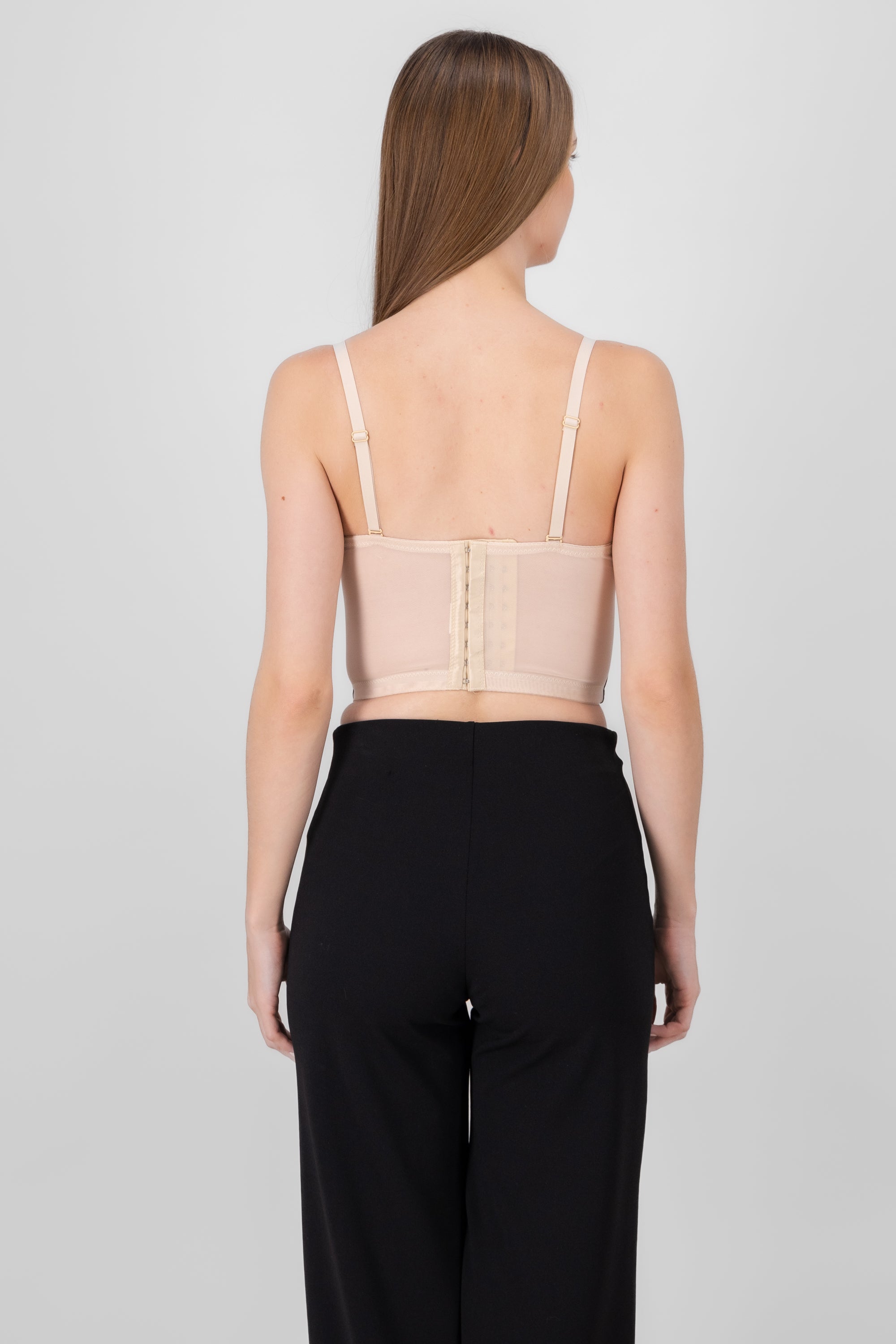 Contrast Corset Top NUDE