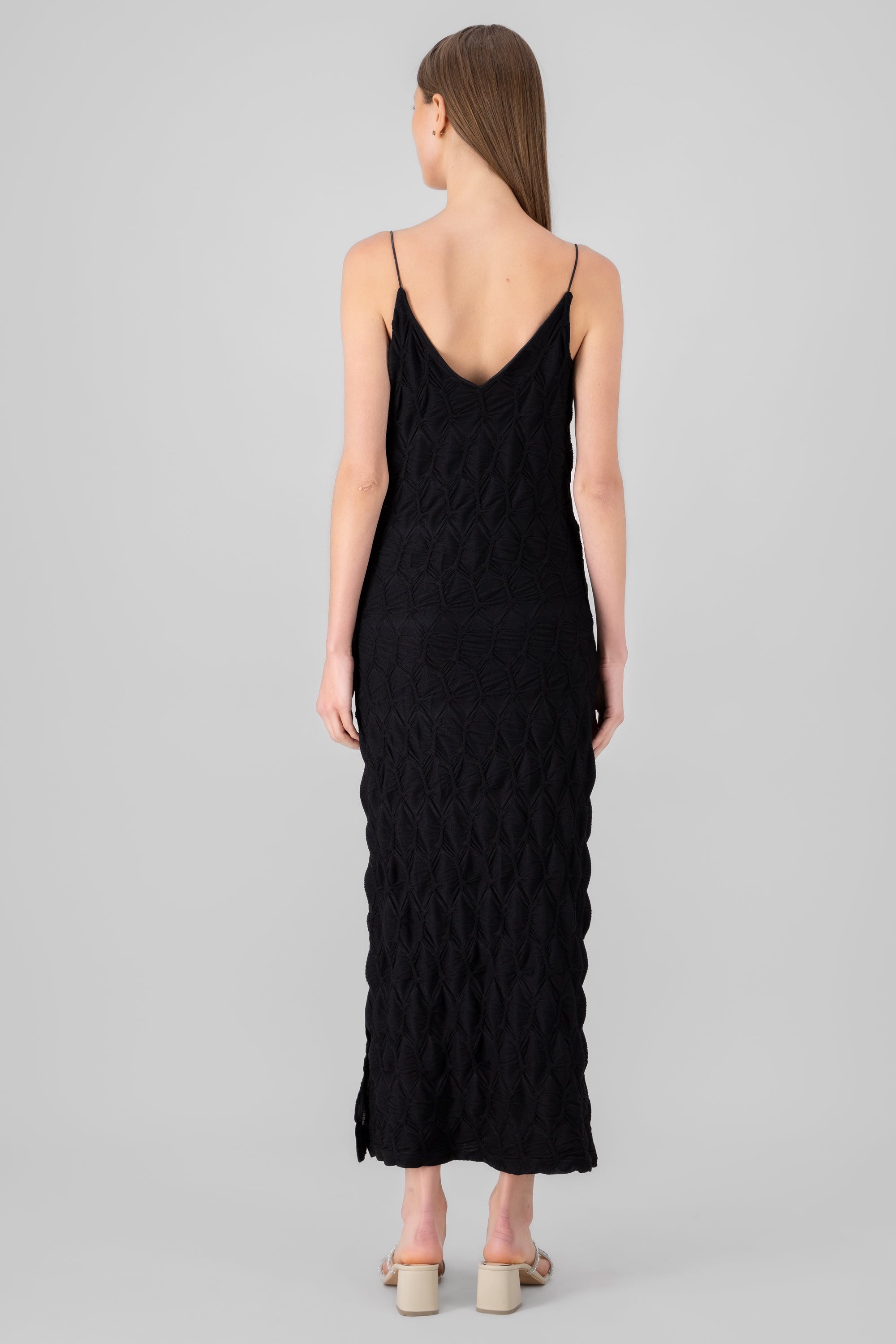 Textured Maxi Dress BLACK