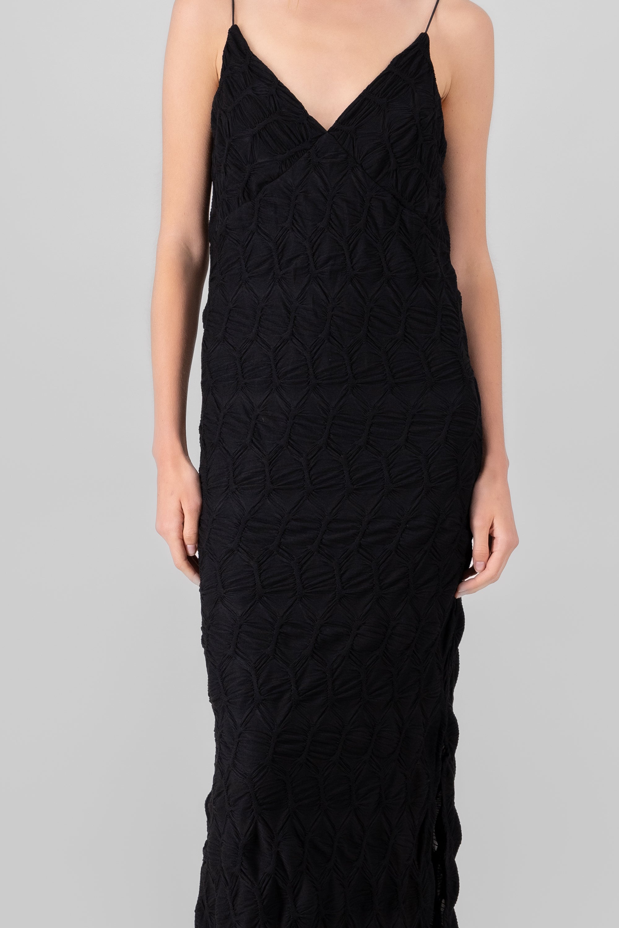 Textured Maxi Dress BLACK