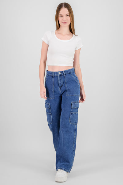 Cargo Jeans With 2 Pockets MEDIUM WASH