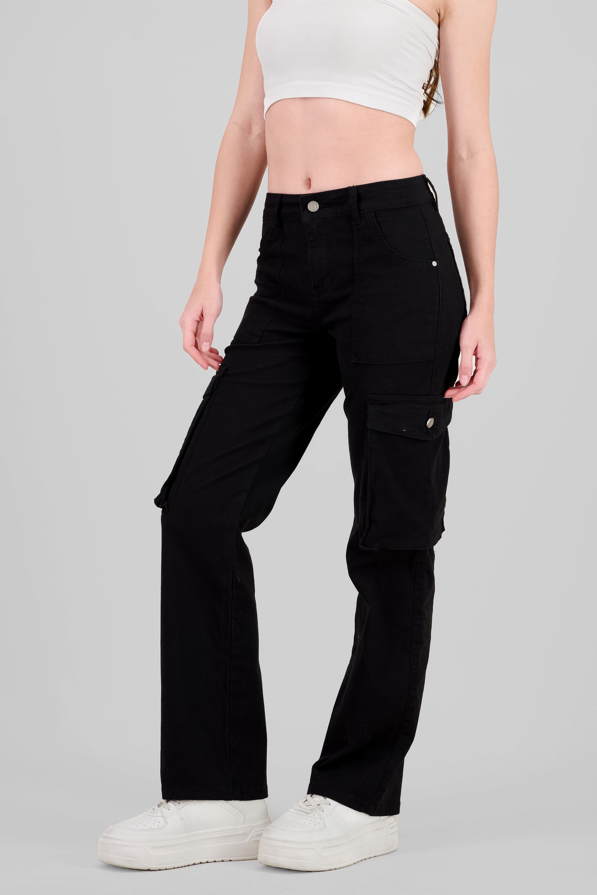 Cargo Jeans With 2 Pockets BLACK