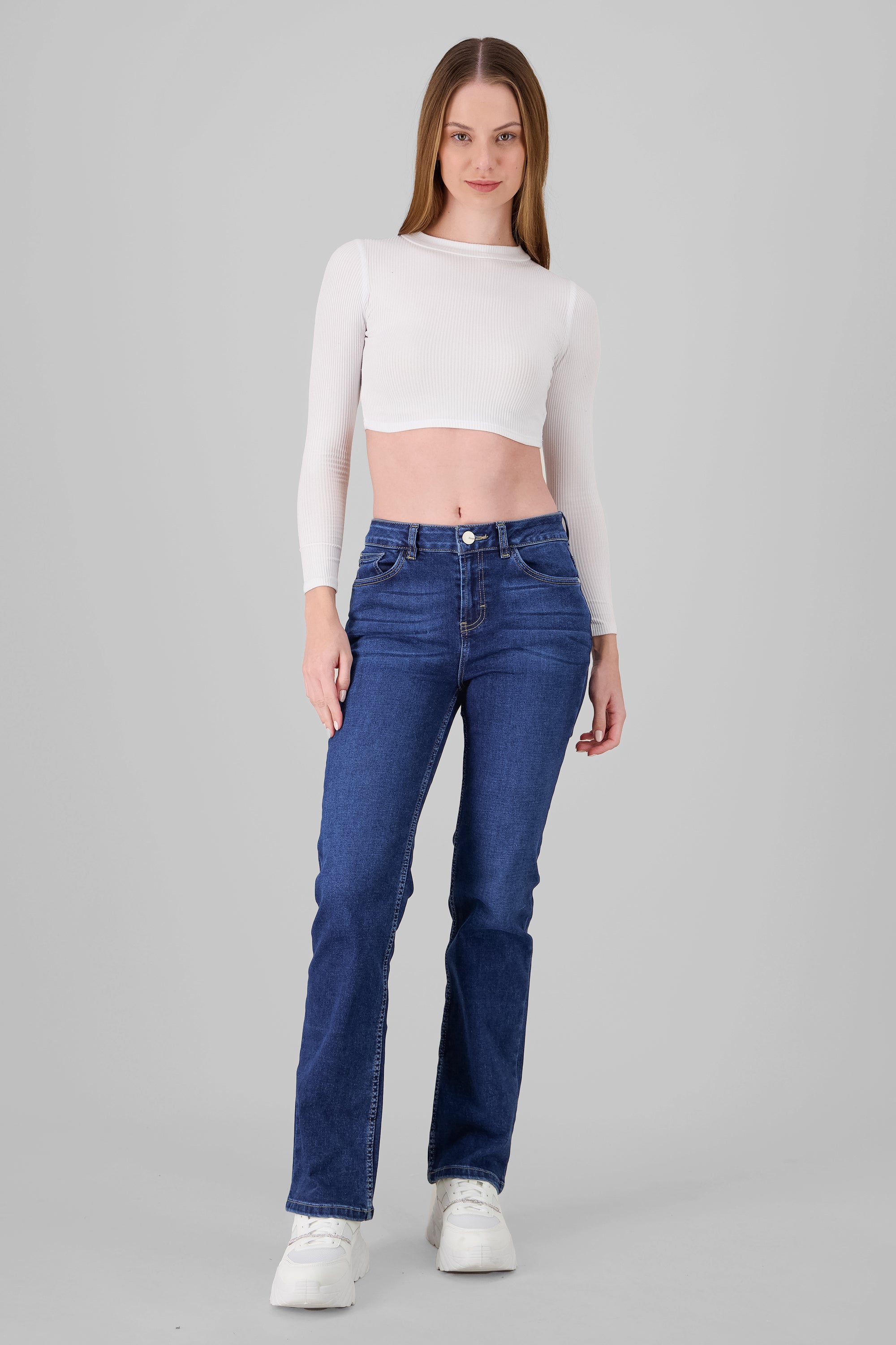 Bootcut Jeans With Slits DARK WASH