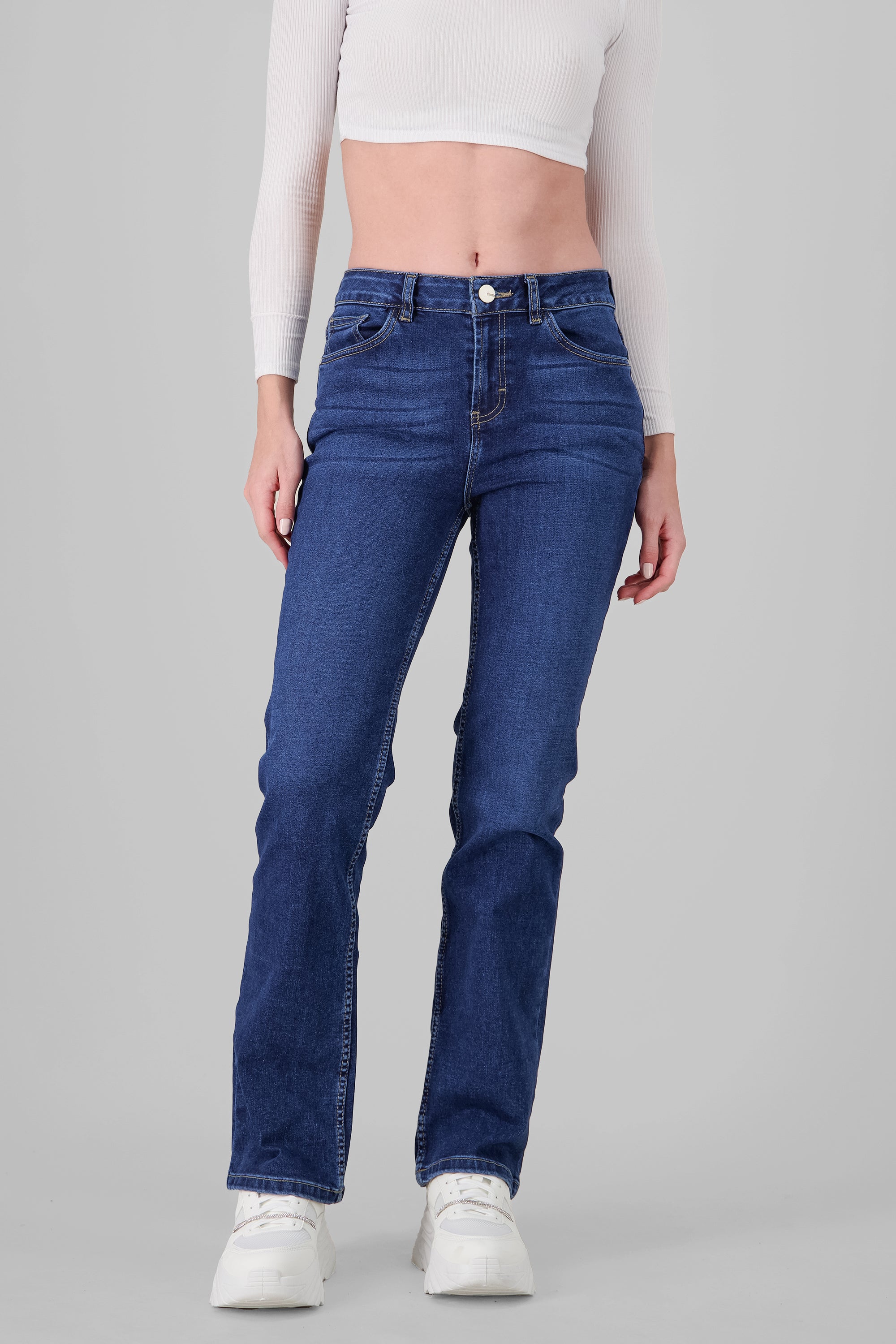 Bootcut Jeans With Slits DARK WASH