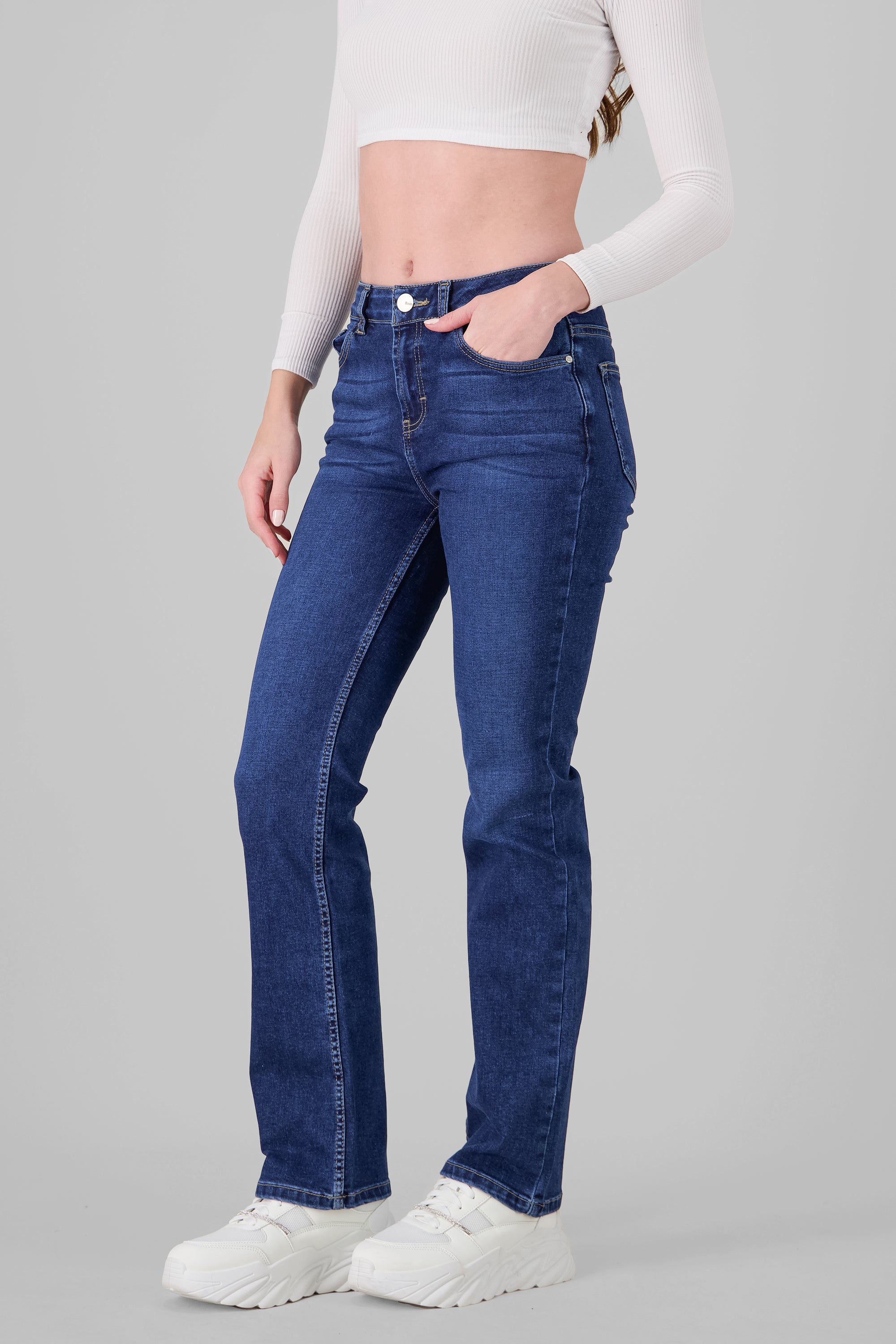 Bootcut Jeans With Slits DARK WASH