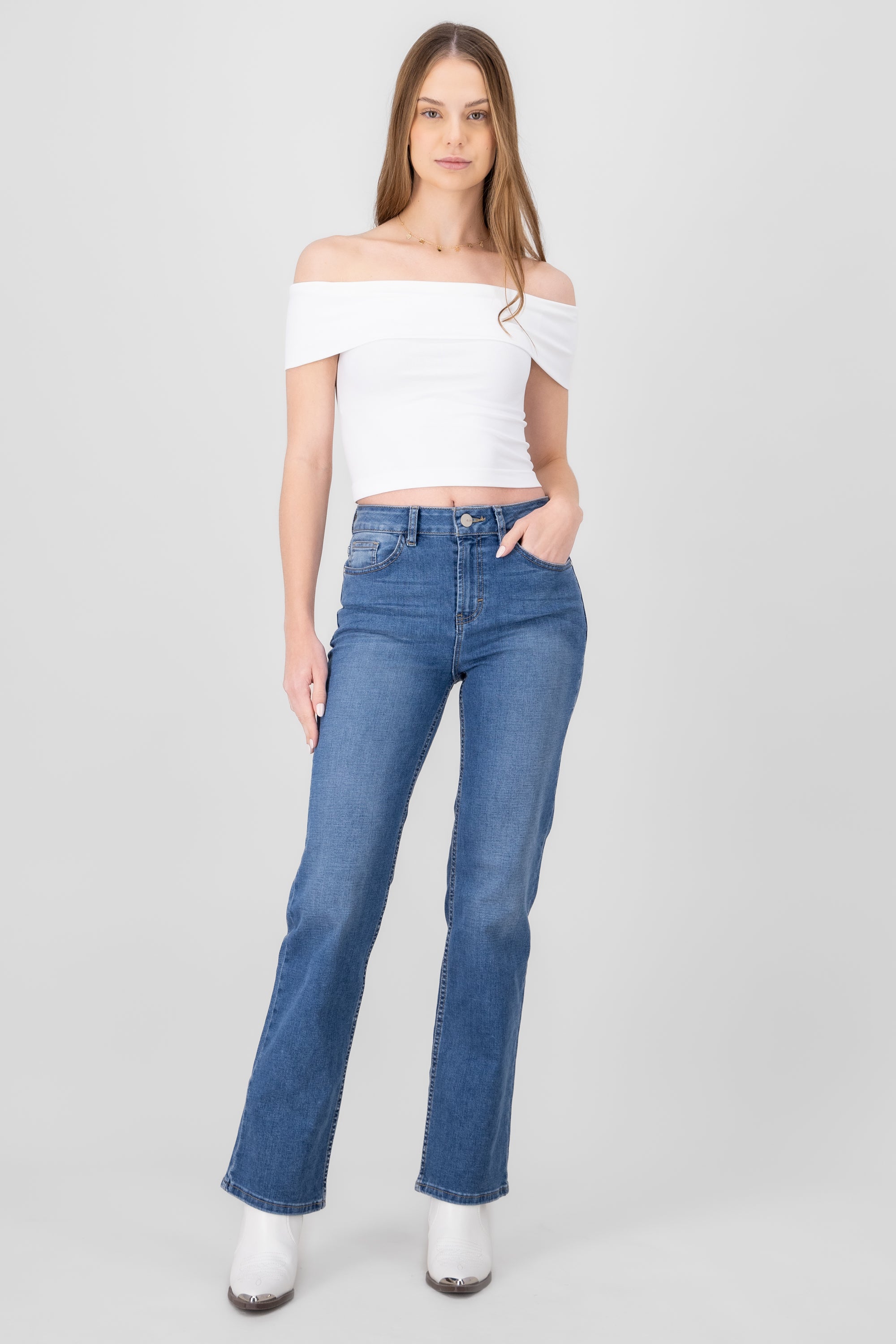 Bootcut Jeans With Slits MEDIUM WASH