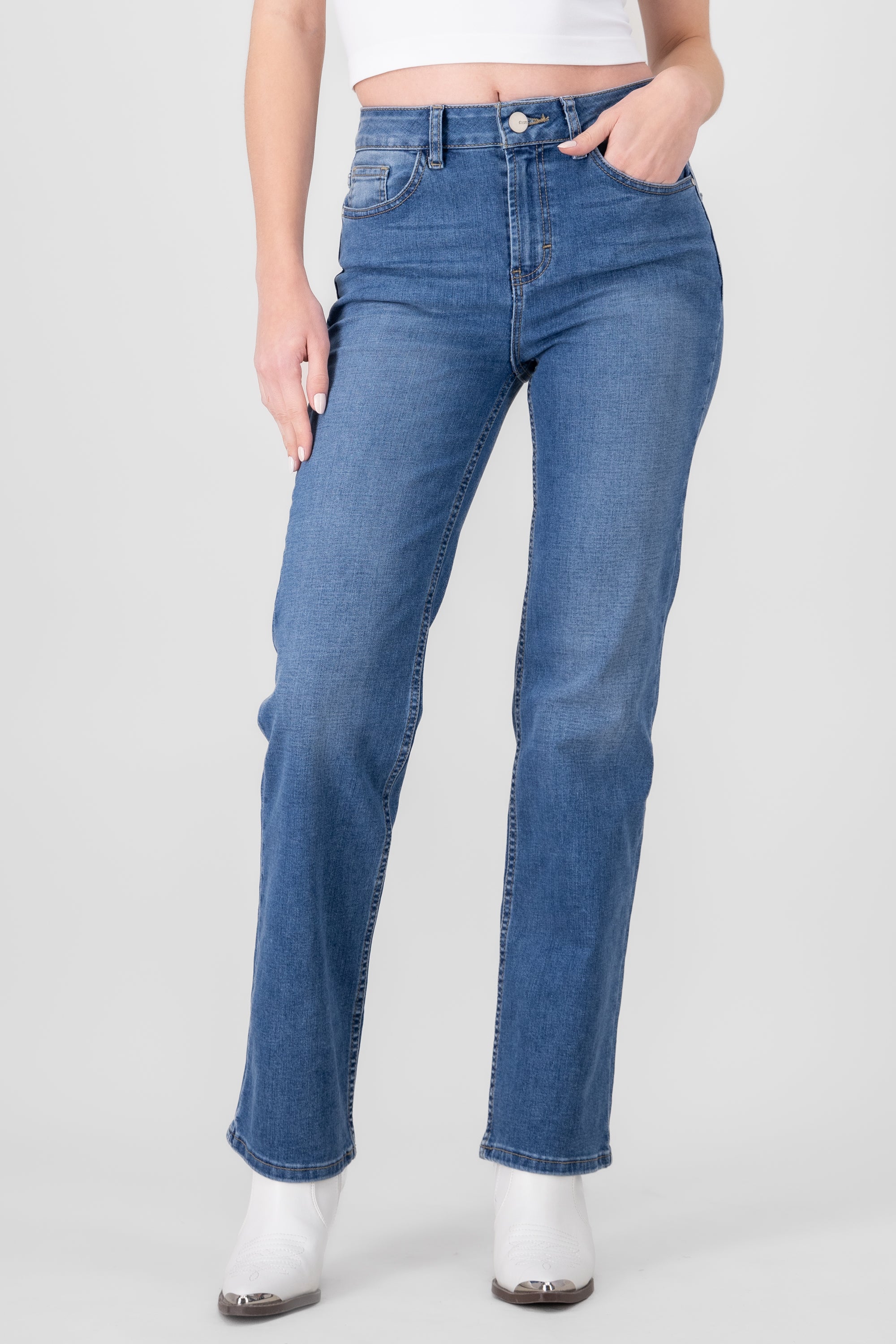 Bootcut Jeans With Slits MEDIUM WASH