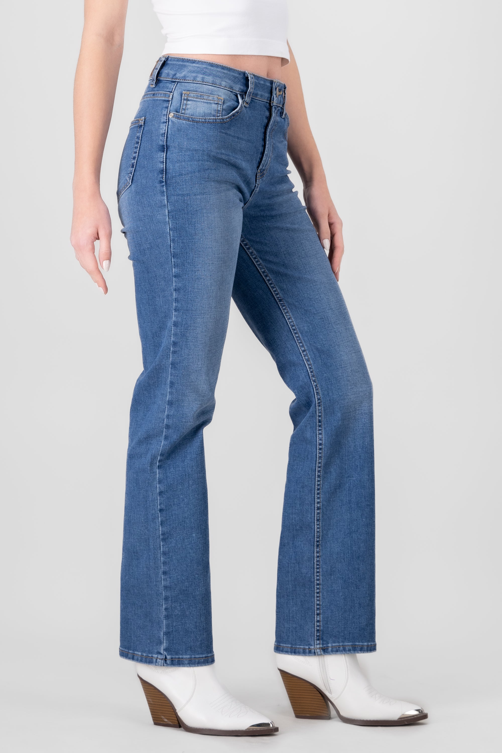 Bootcut Jeans With Slits MEDIUM WASH