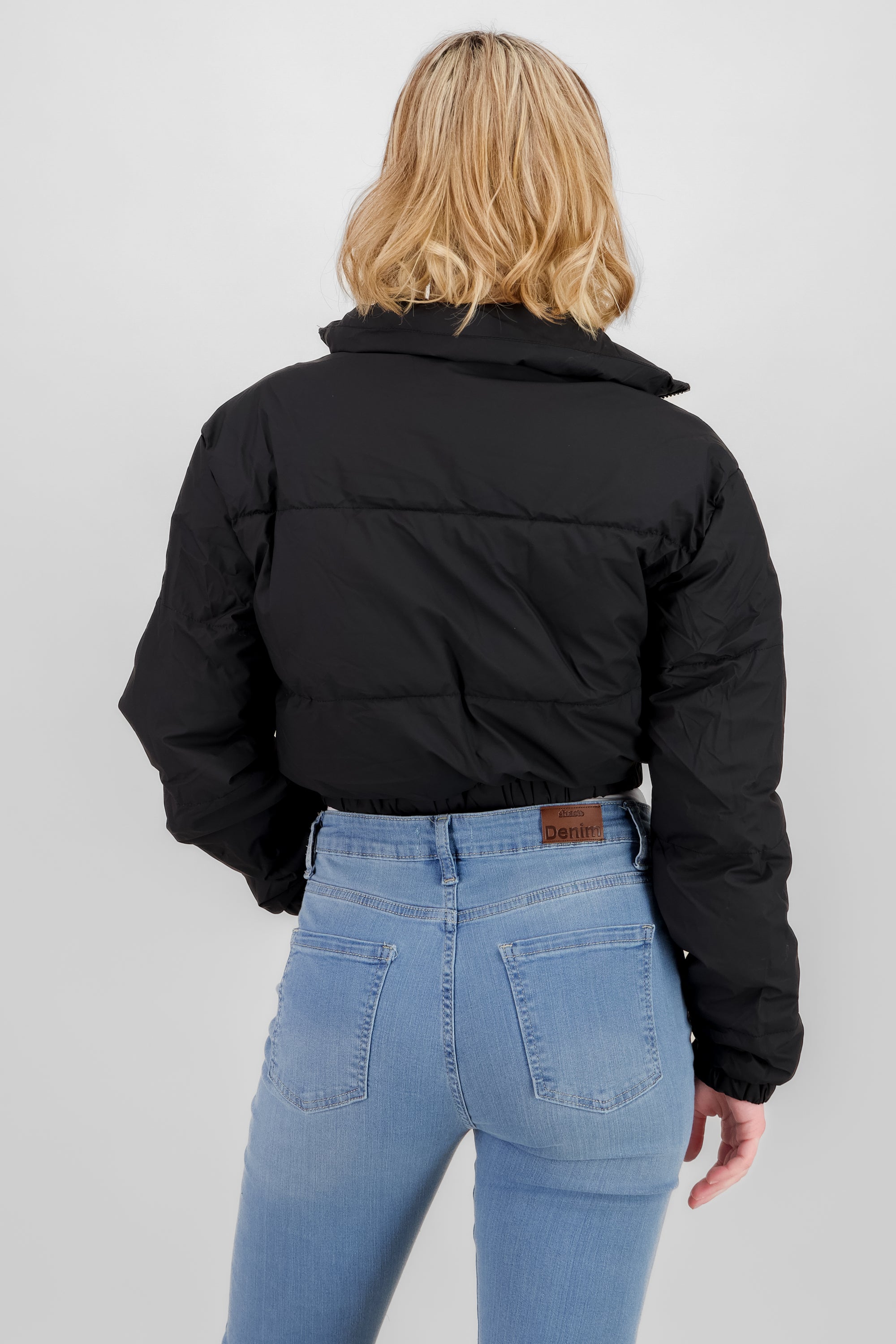 Cropped Puffer Jacket BLACK