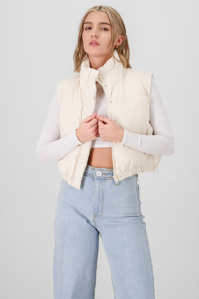 Solid High Neck Vest IVORY