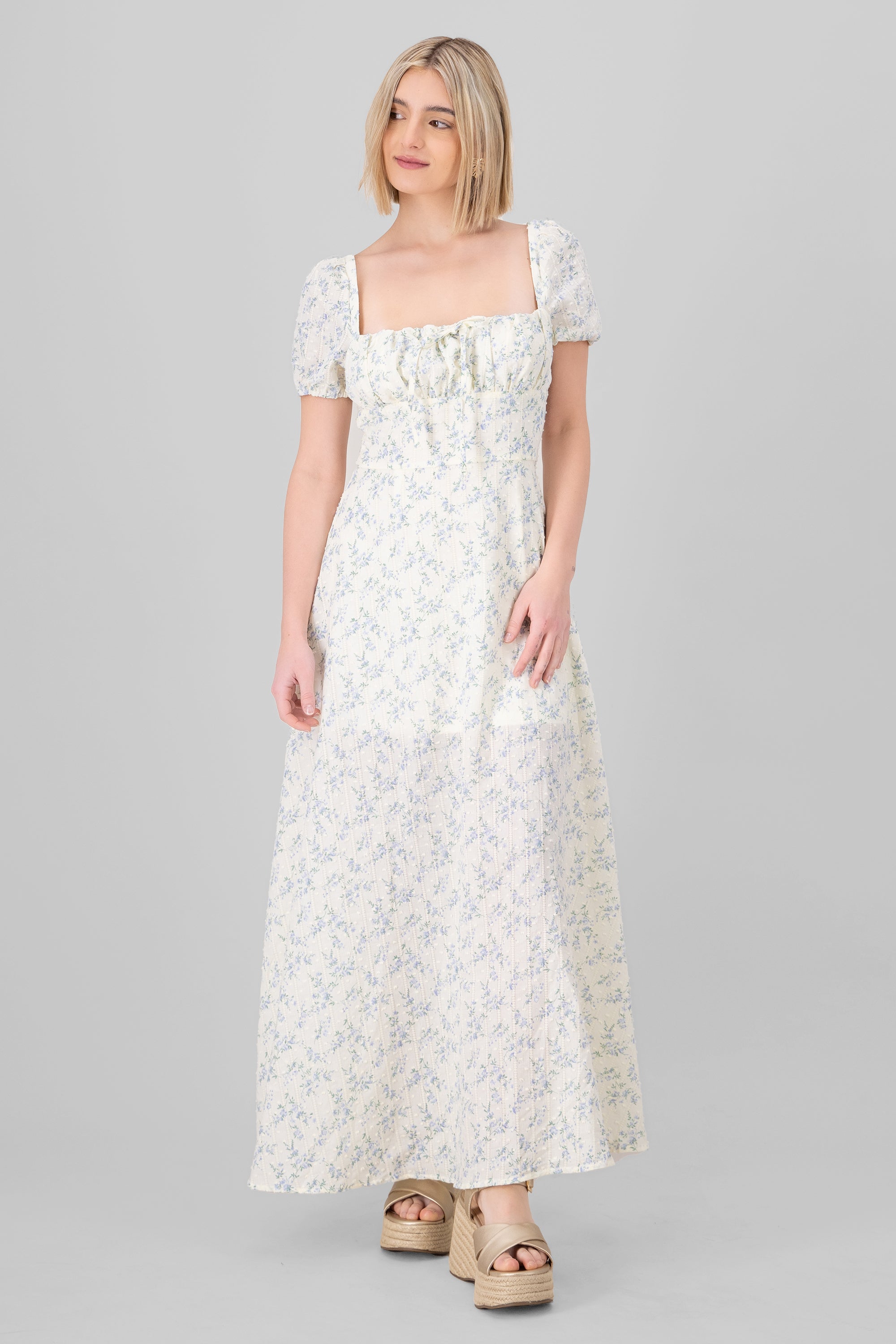 Floral Print Maxi Dress CREAM