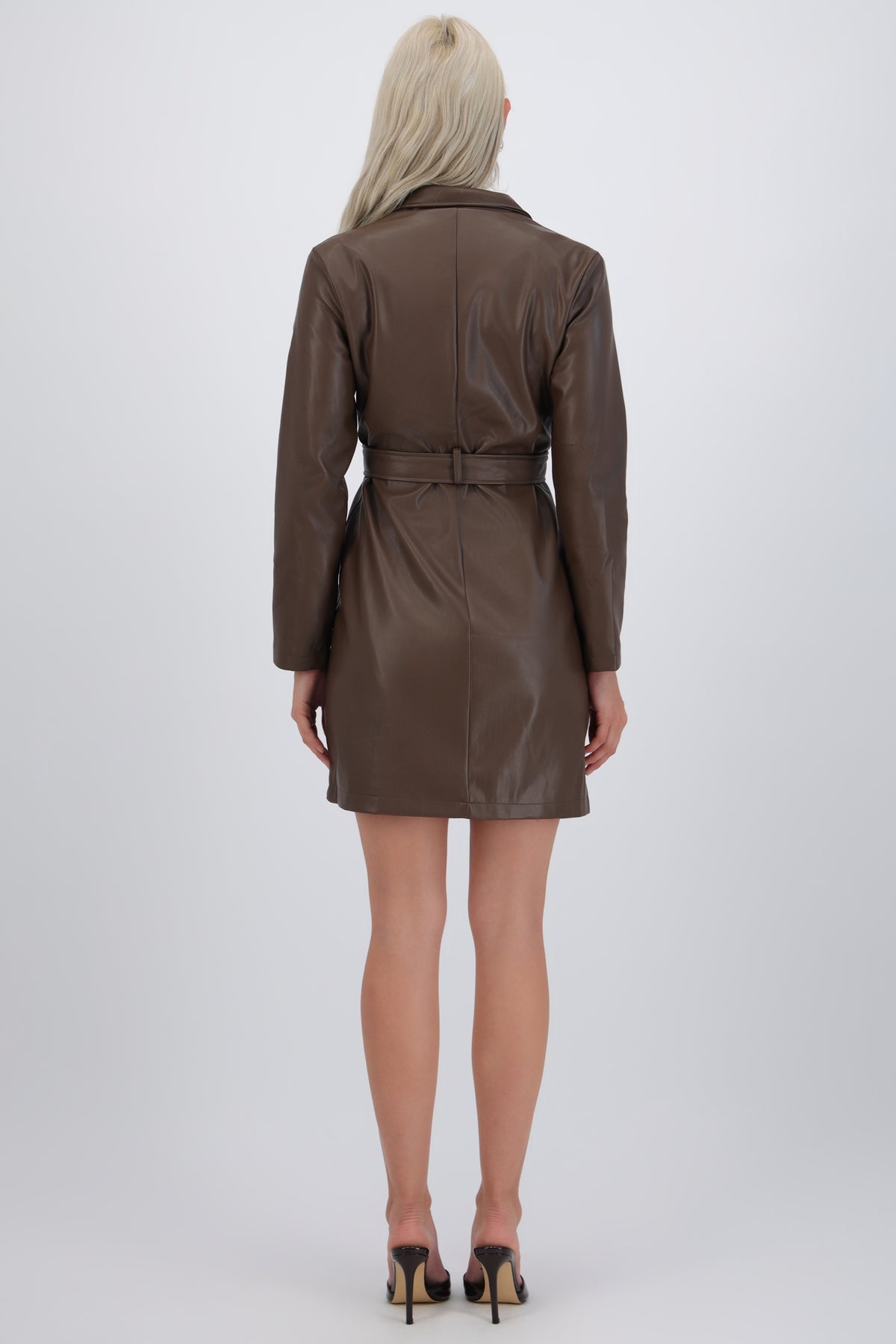 PU Coat with Simple Belt