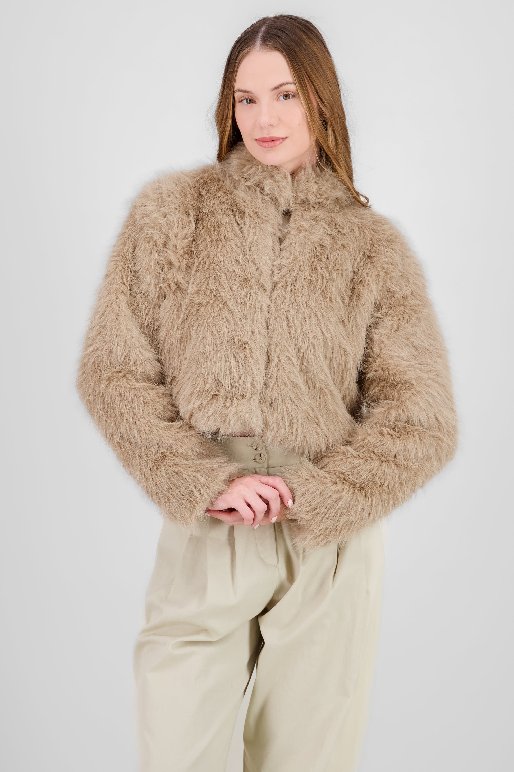 Faux Fur Coat BROWN