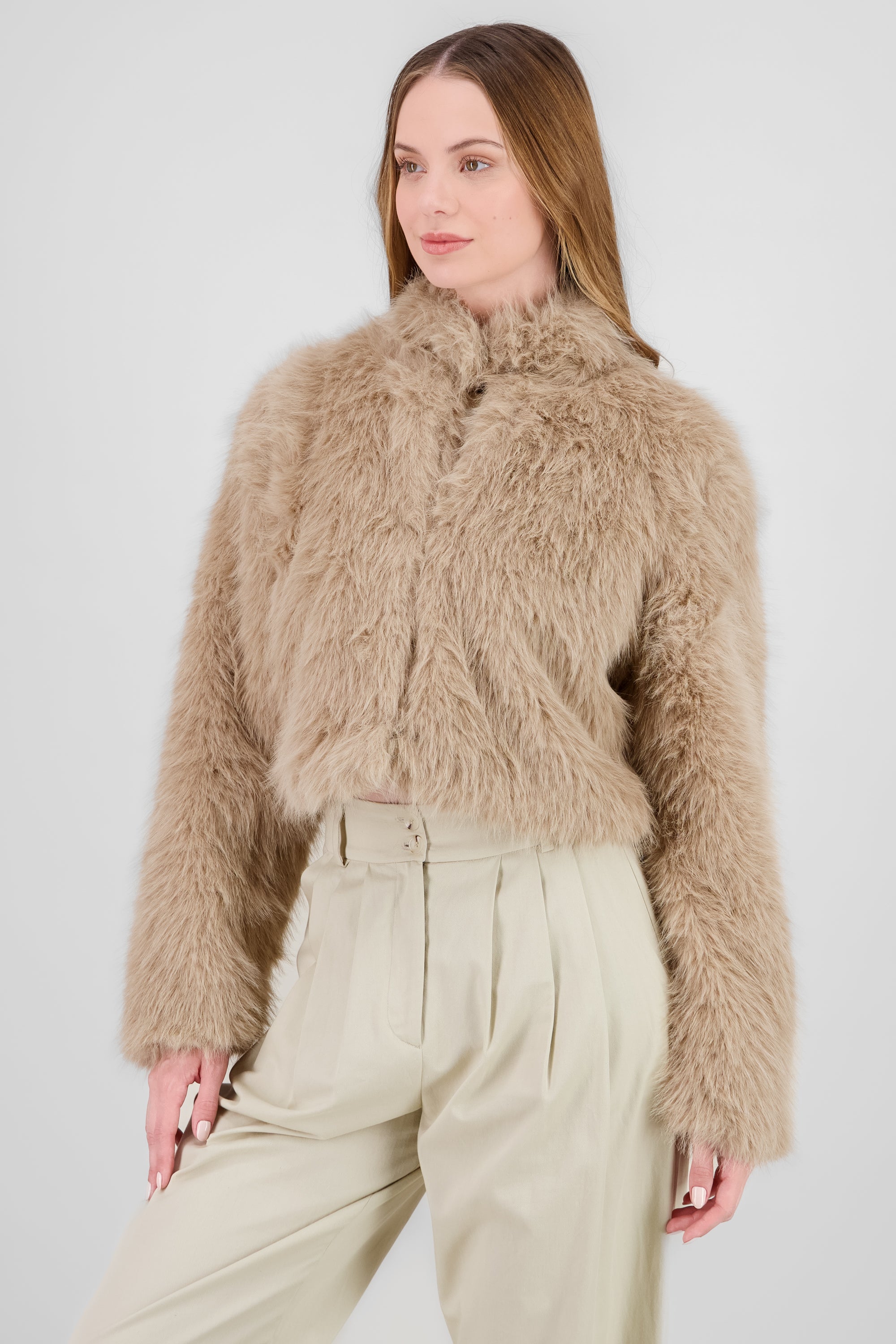 Faux Fur Coat BROWN