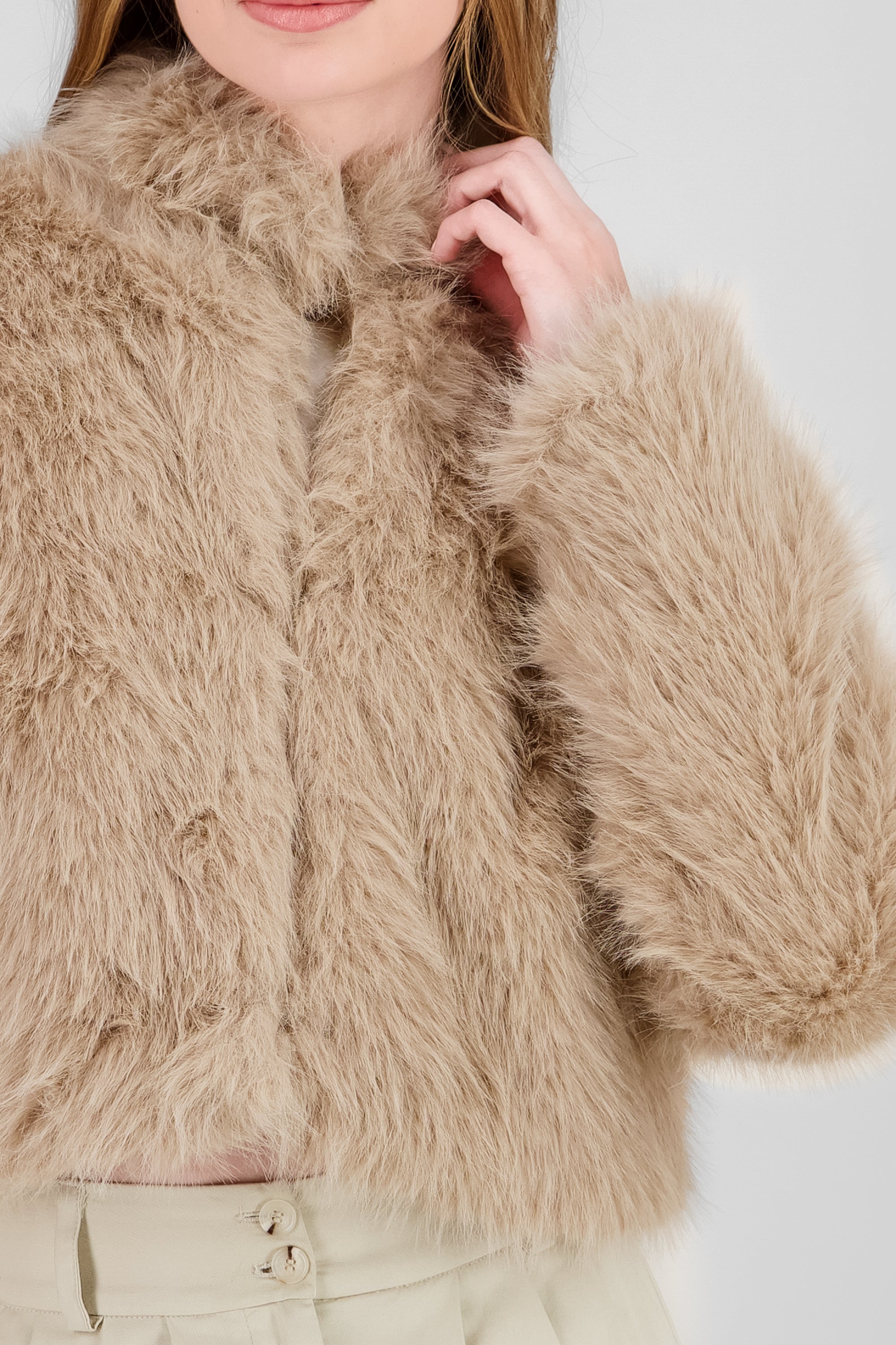 Faux Fur Coat BROWN