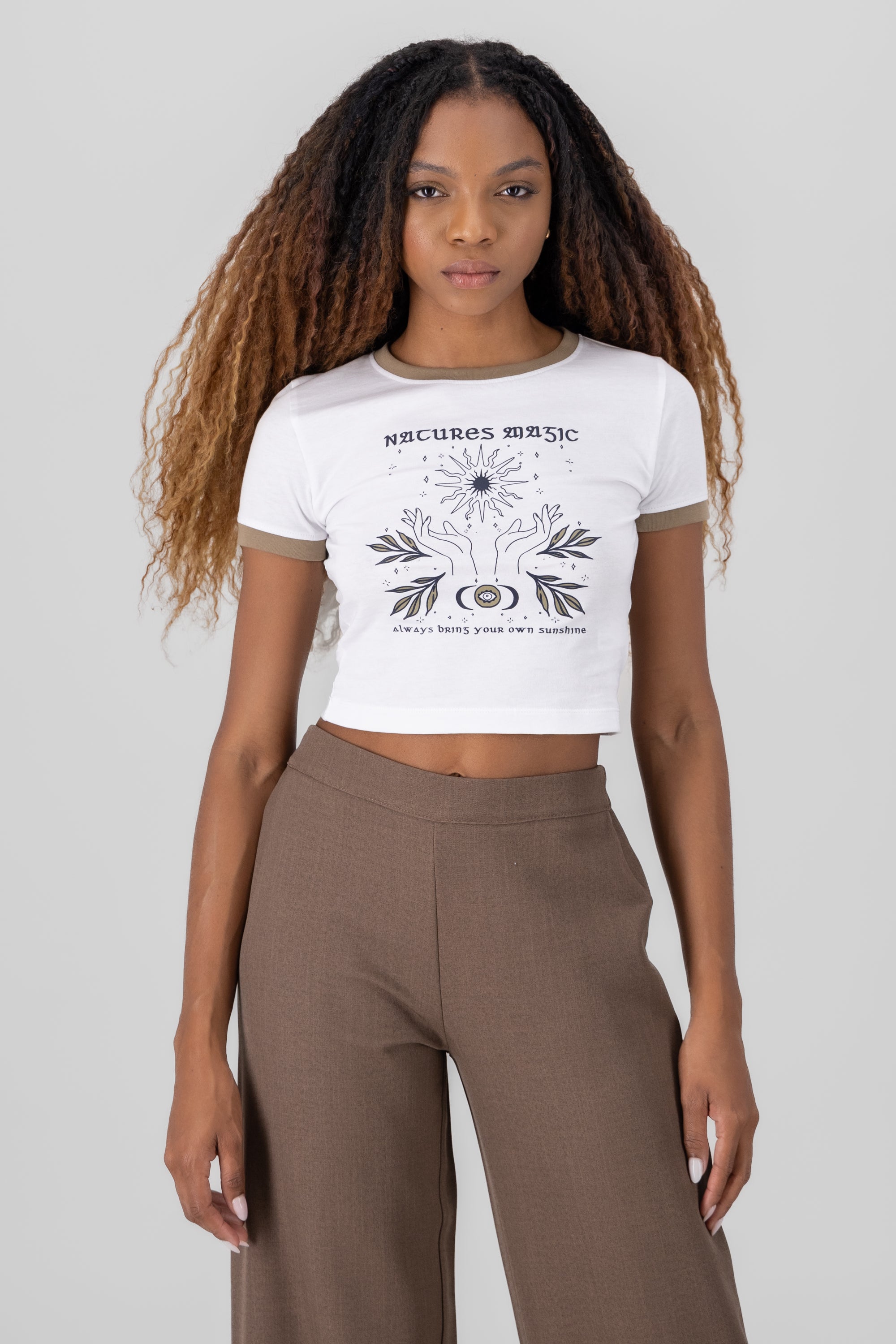 Brooklyn Print Crop Top WHITE