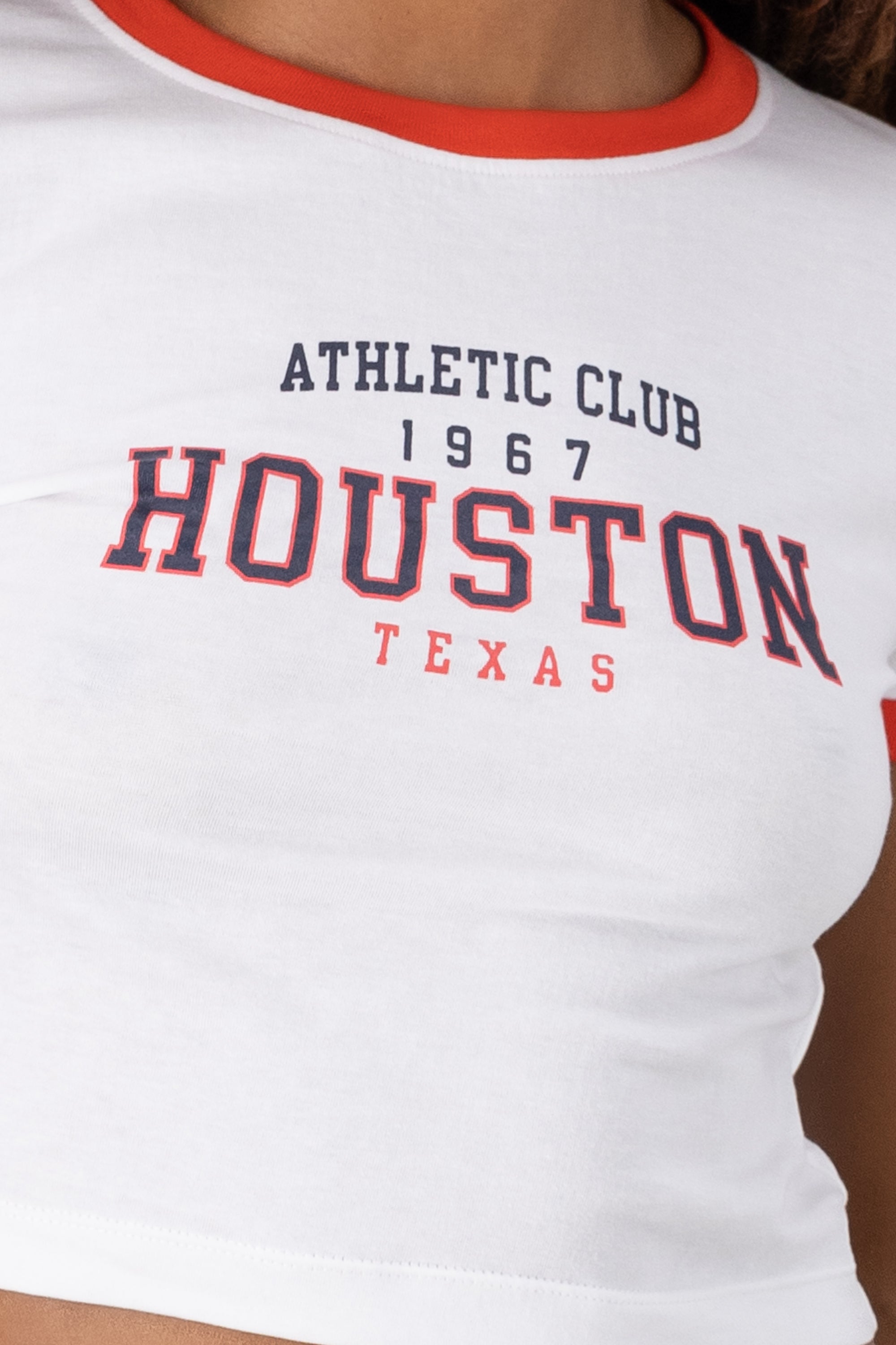 Houston Print Crop Top WHITE