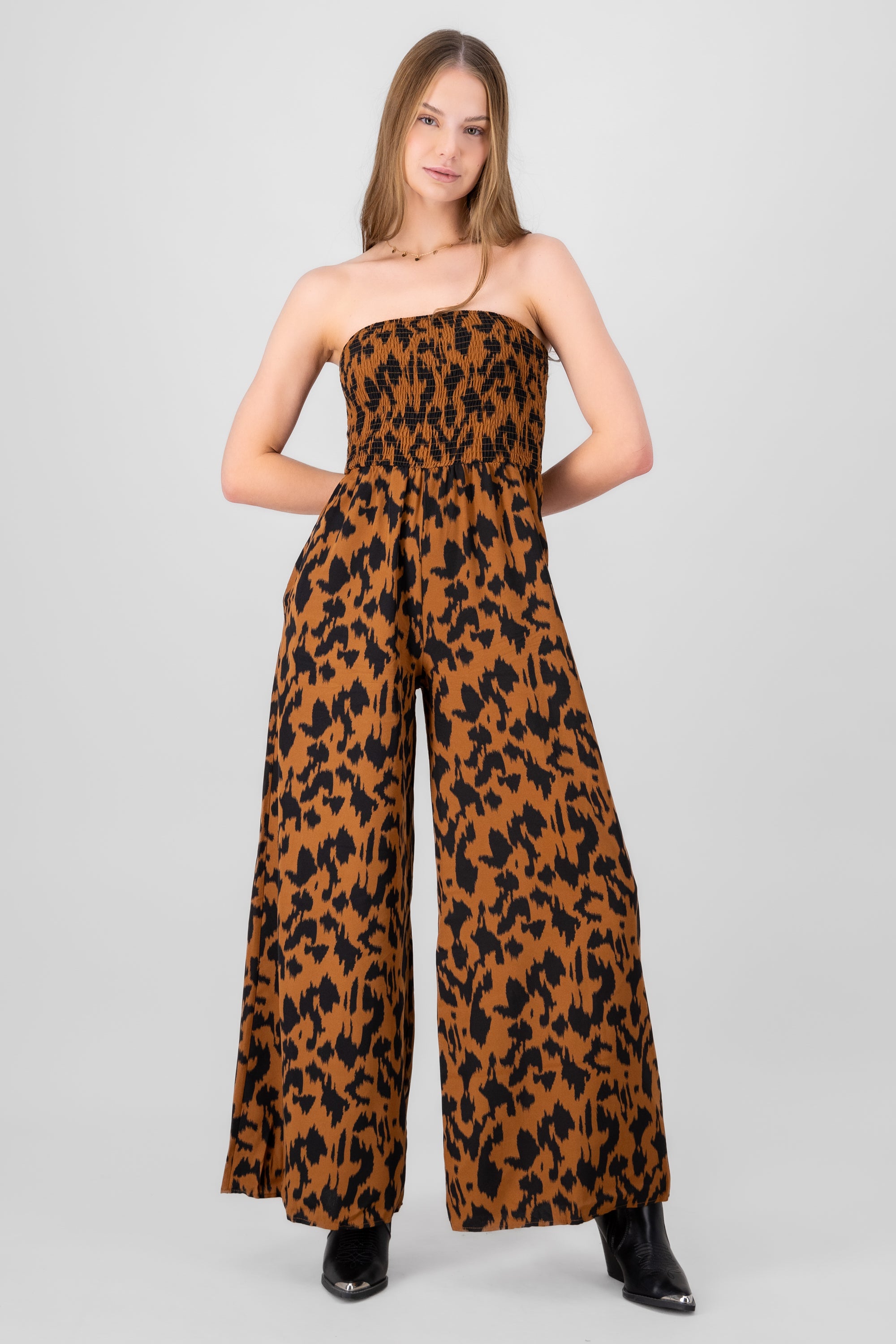 Animal Print Jumpsuit BLACK