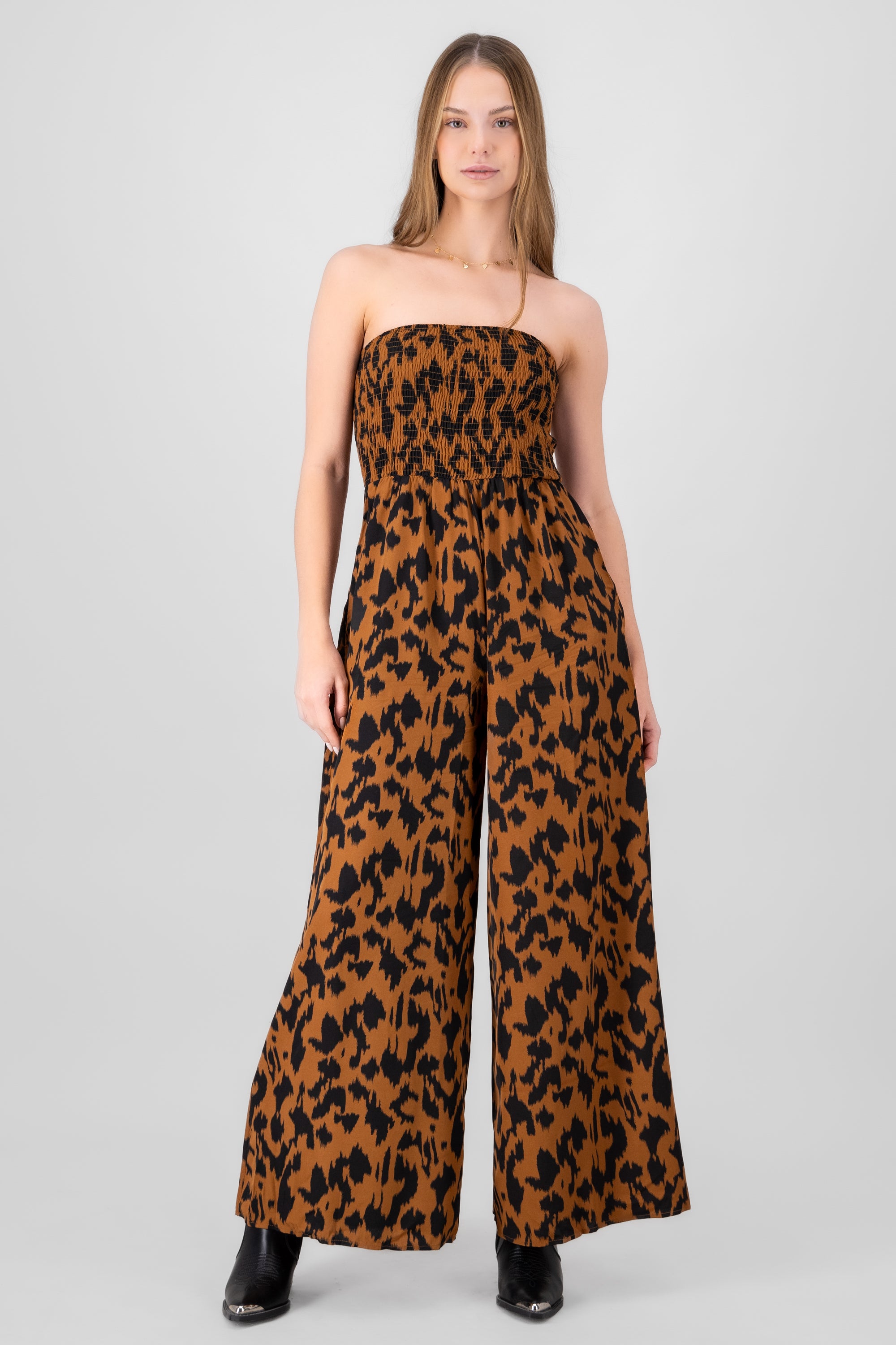 Animal Print Jumpsuit BLACK