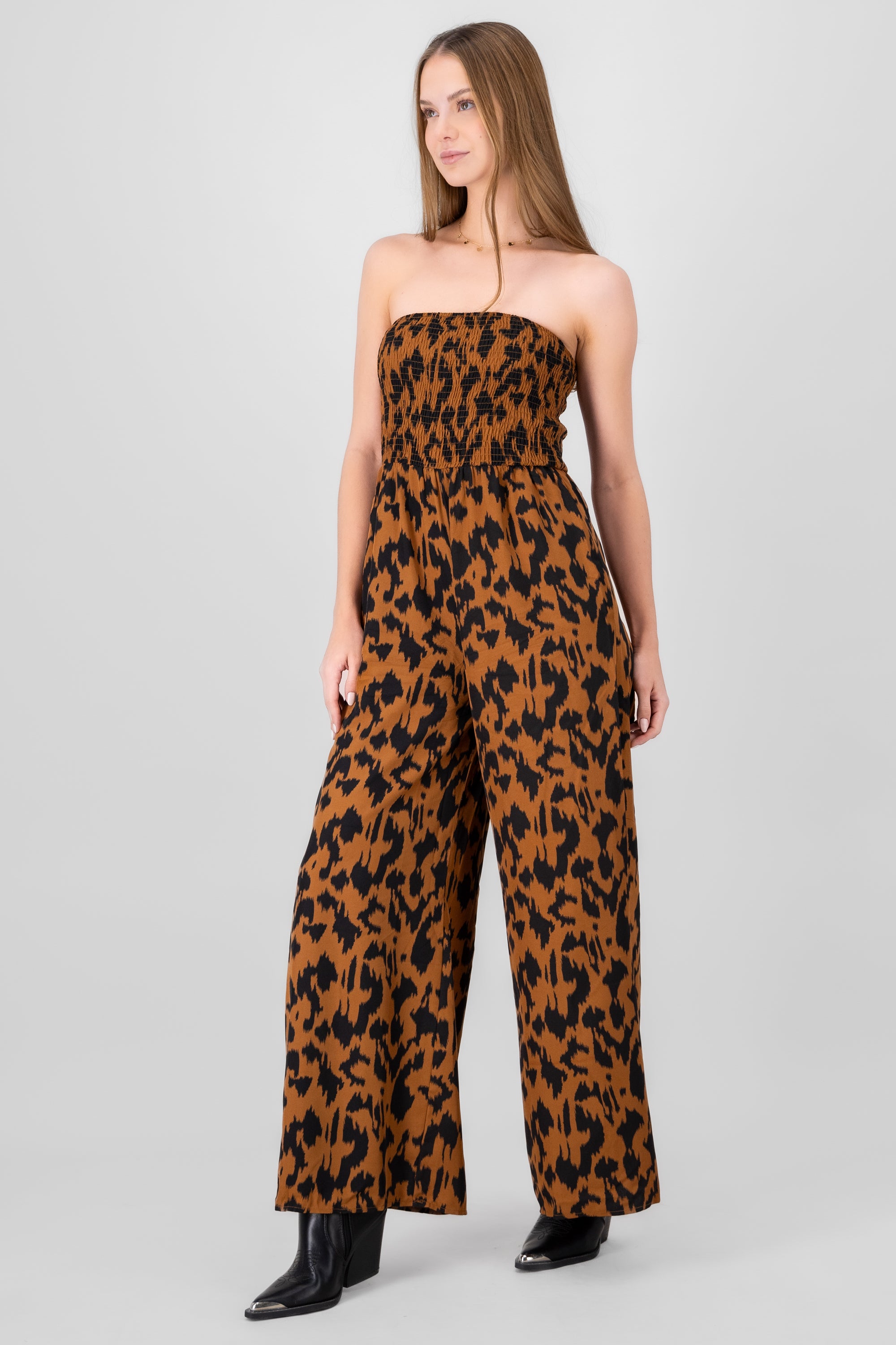 Animal Print Jumpsuit BLACK