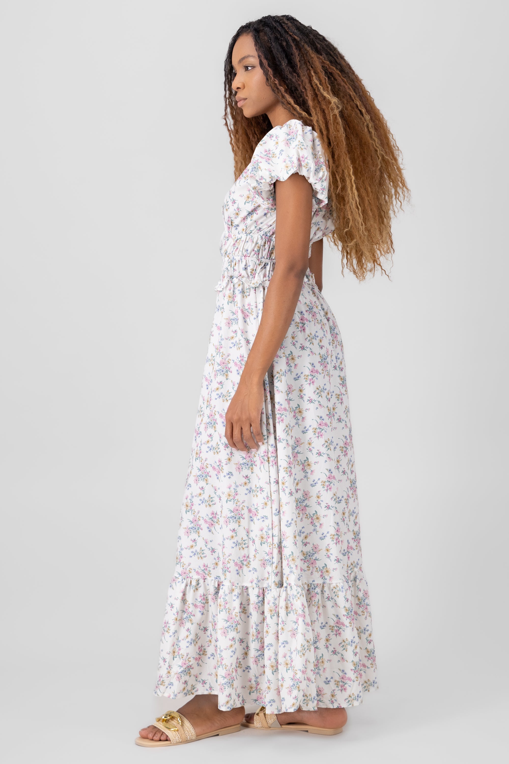 Printed Maxi Dress WHITE COMBO