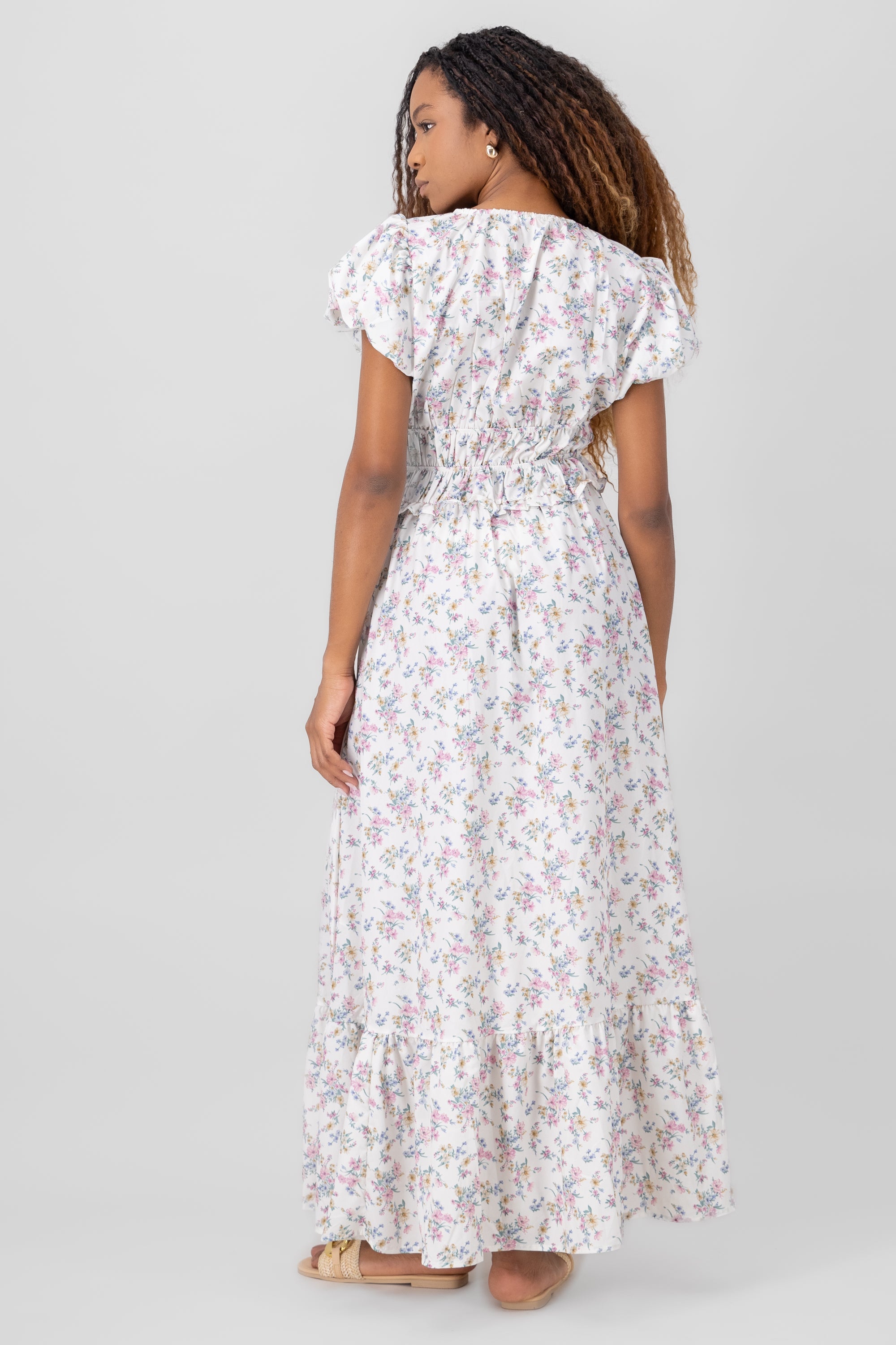 Printed Maxi Dress WHITE COMBO