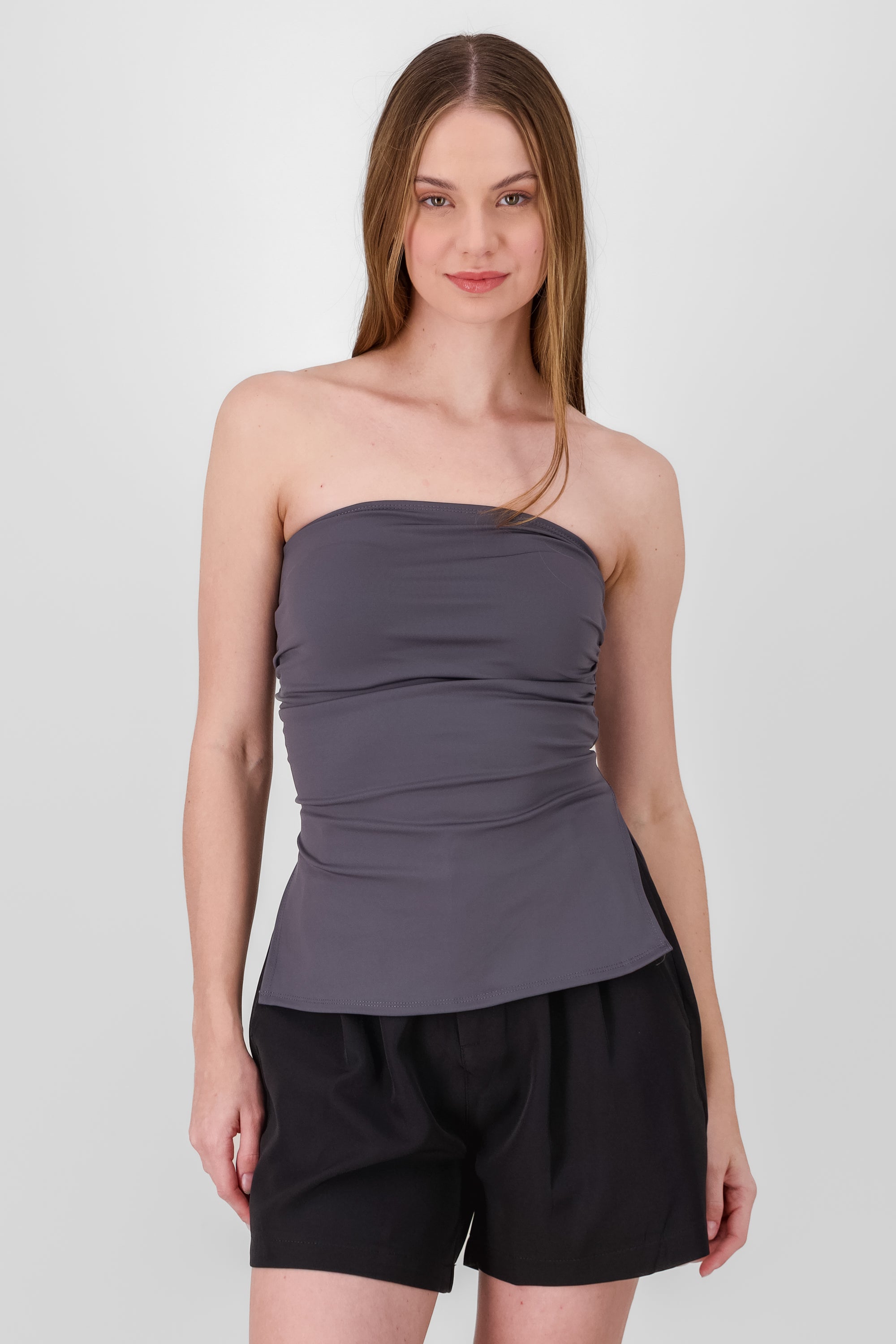 Tube Top With Slit GRAY