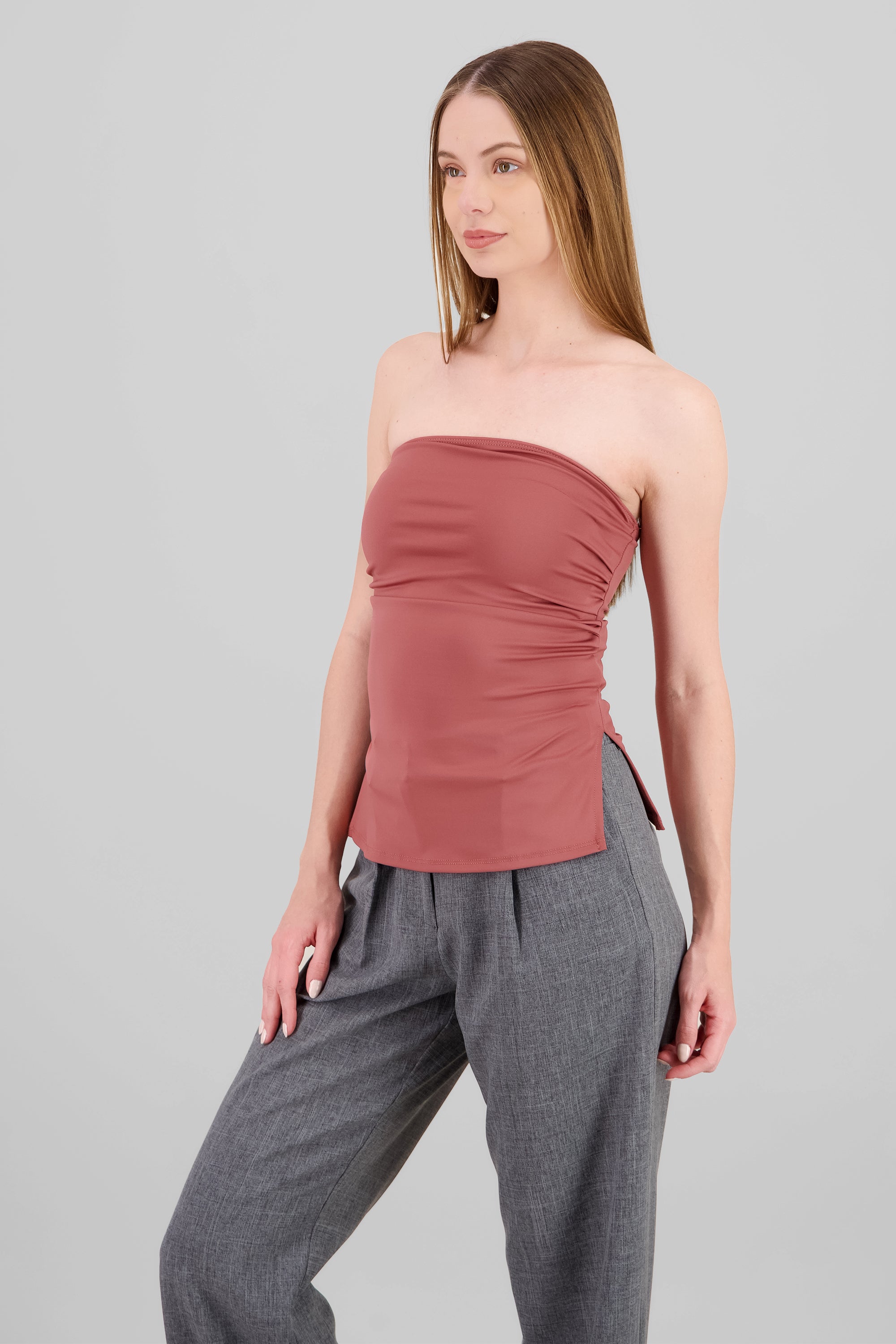 Tube Top With Slit MAUVE