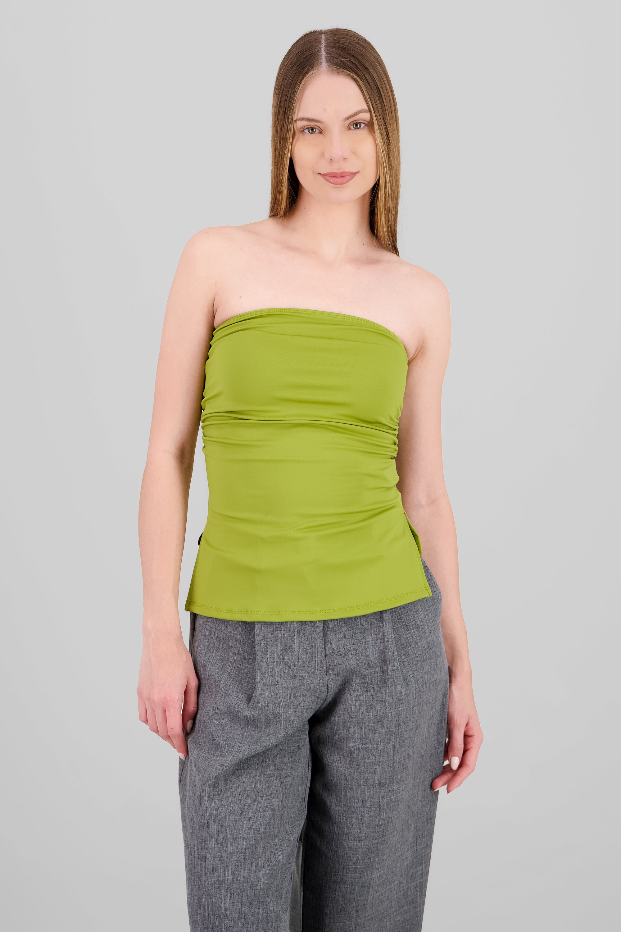 Tube Top With Slit GRASS GREEN