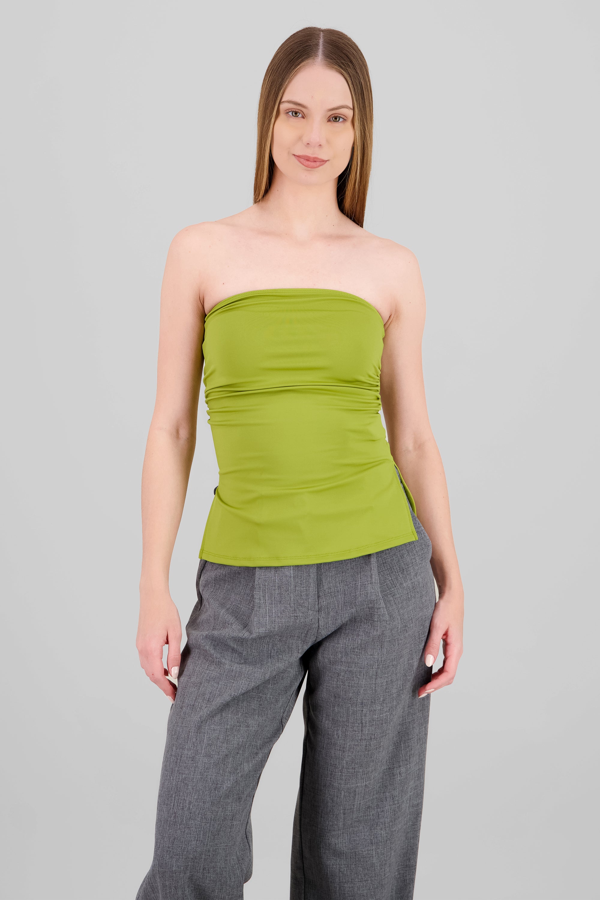 Tube Top With Slit GRASS GREEN