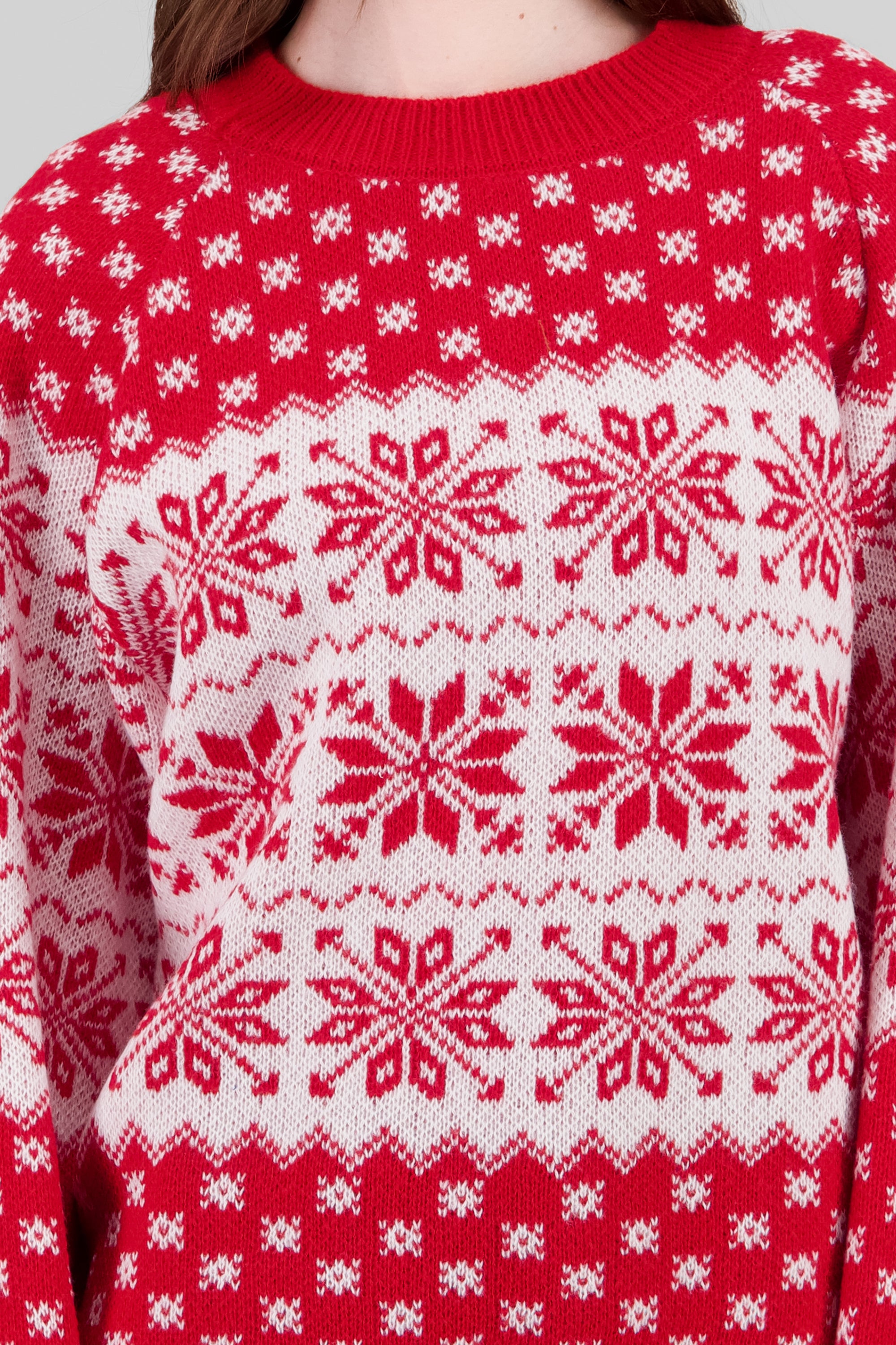 Poinsettia Christmas Sweater RED COMBO