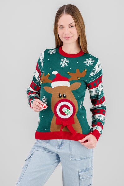 Bullseye Christmas Sweater GREEN COMBO