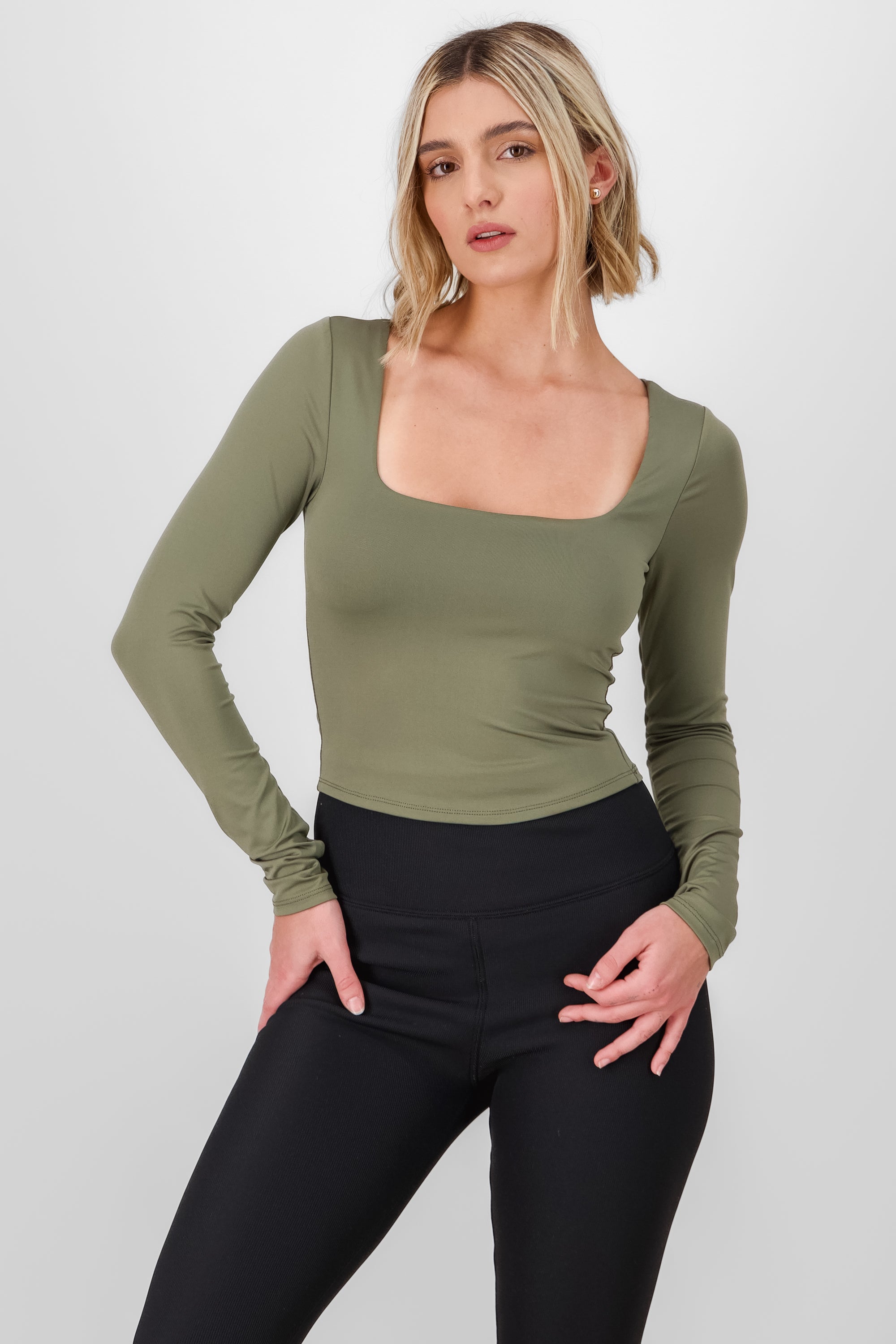 Solid Long Sleeve Top OLIVE