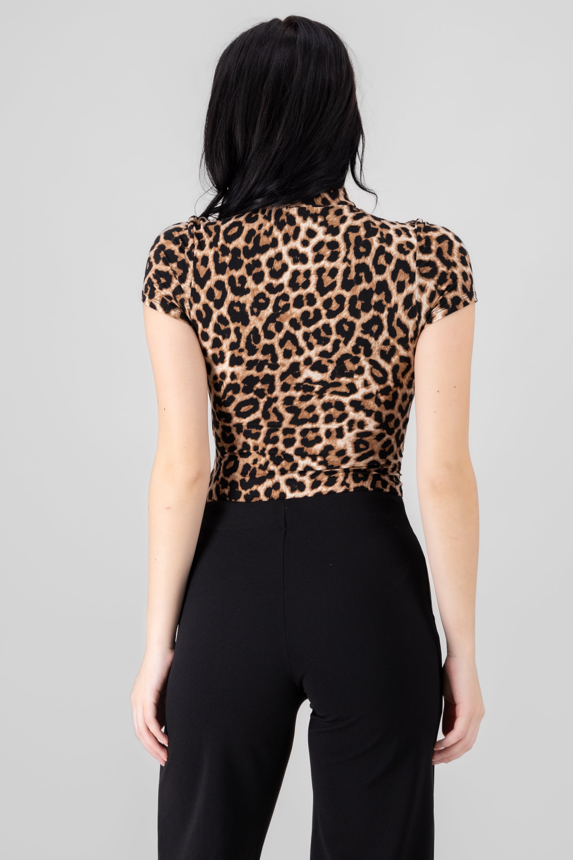 Animal Print Bodysuit BROWN COMBO