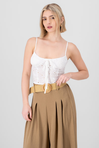 Eyelet Crop Top WHITE