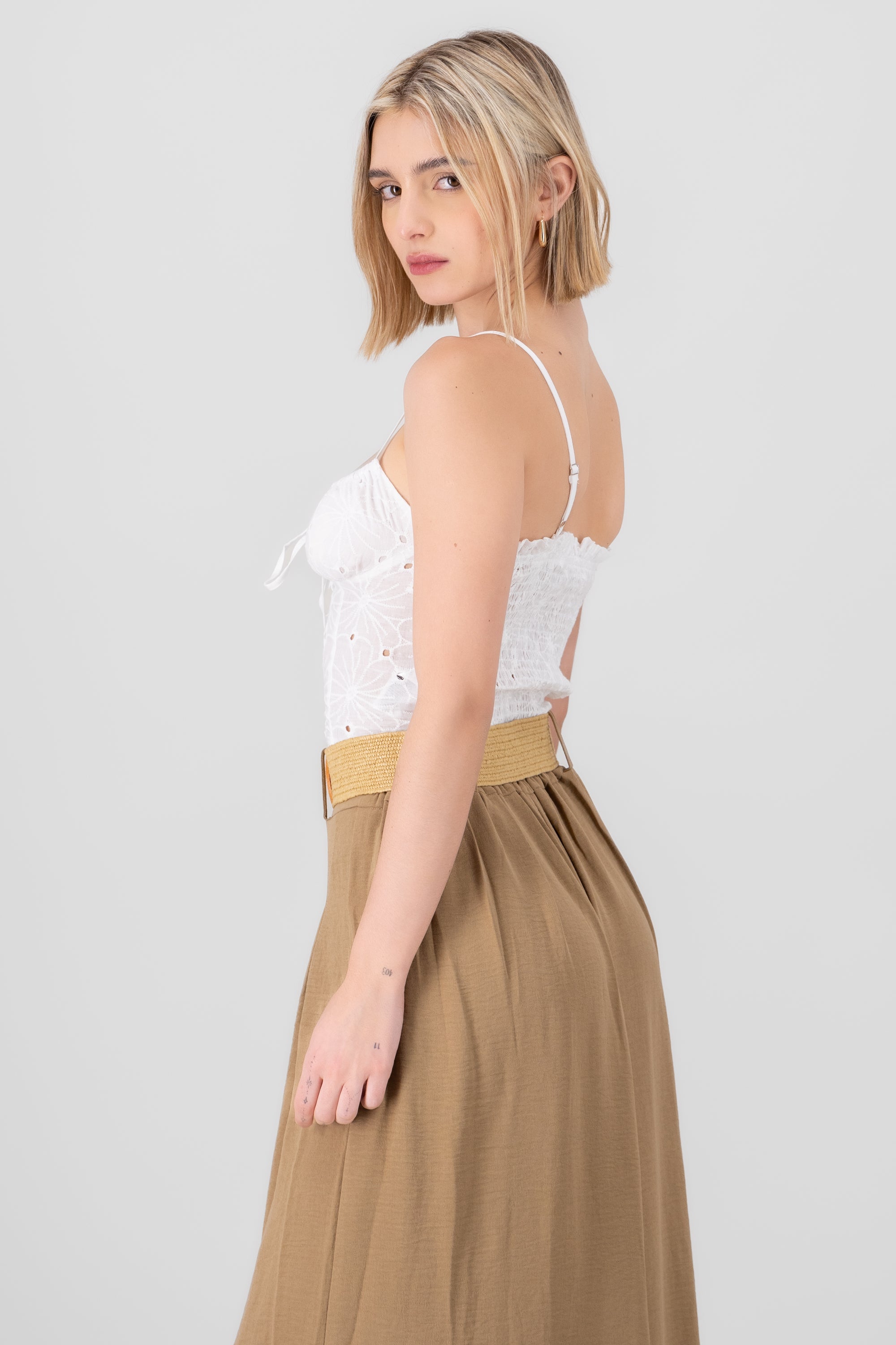 Eyelet Crop Top WHITE