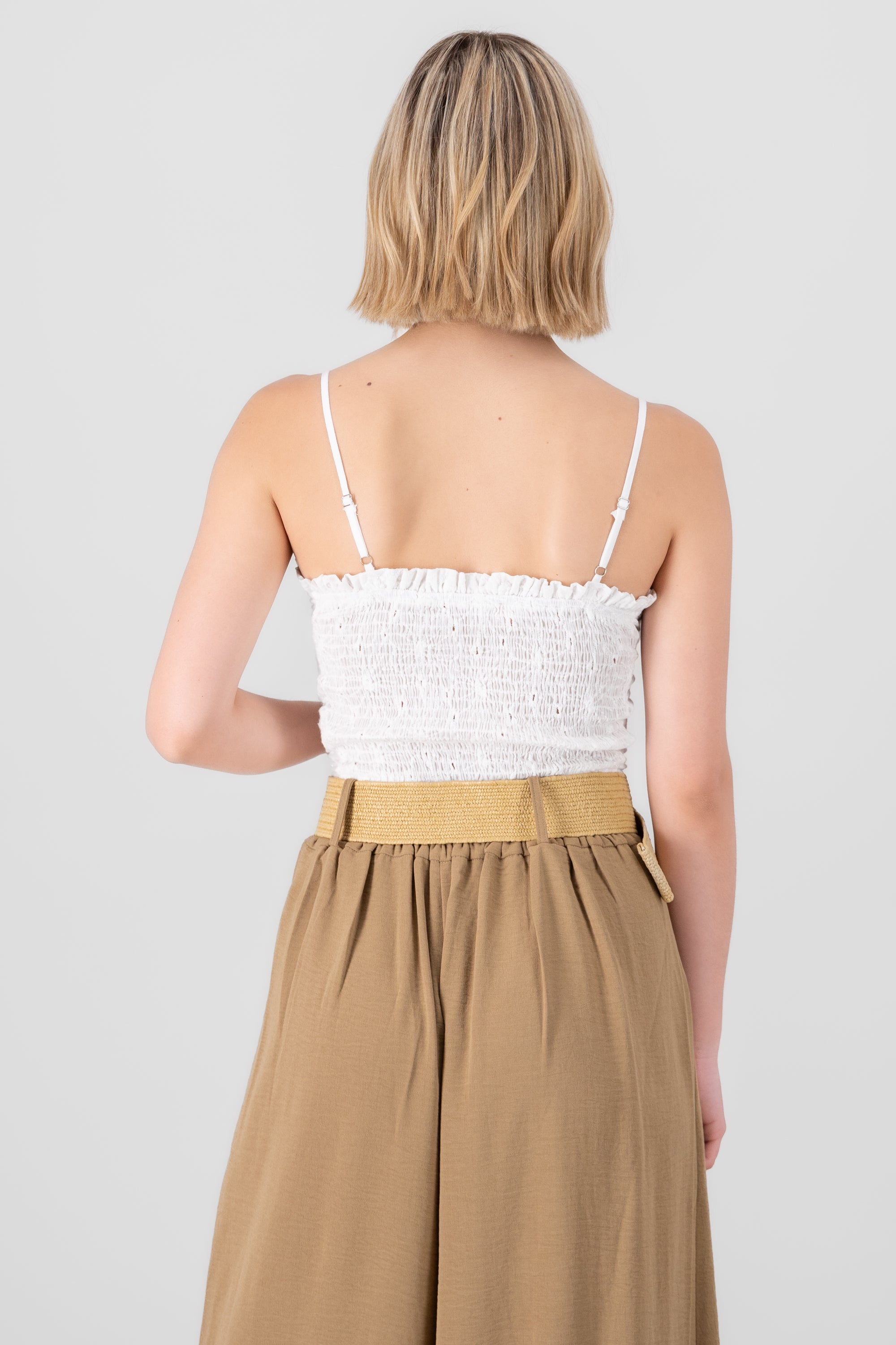 Eyelet Crop Top WHITE