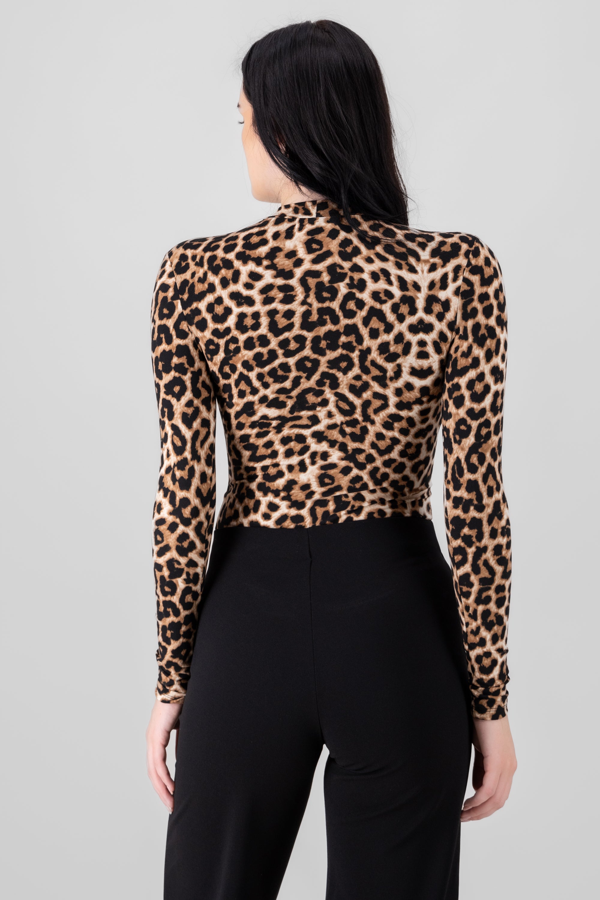 Animal Print Bodysuit BROWN COMBO