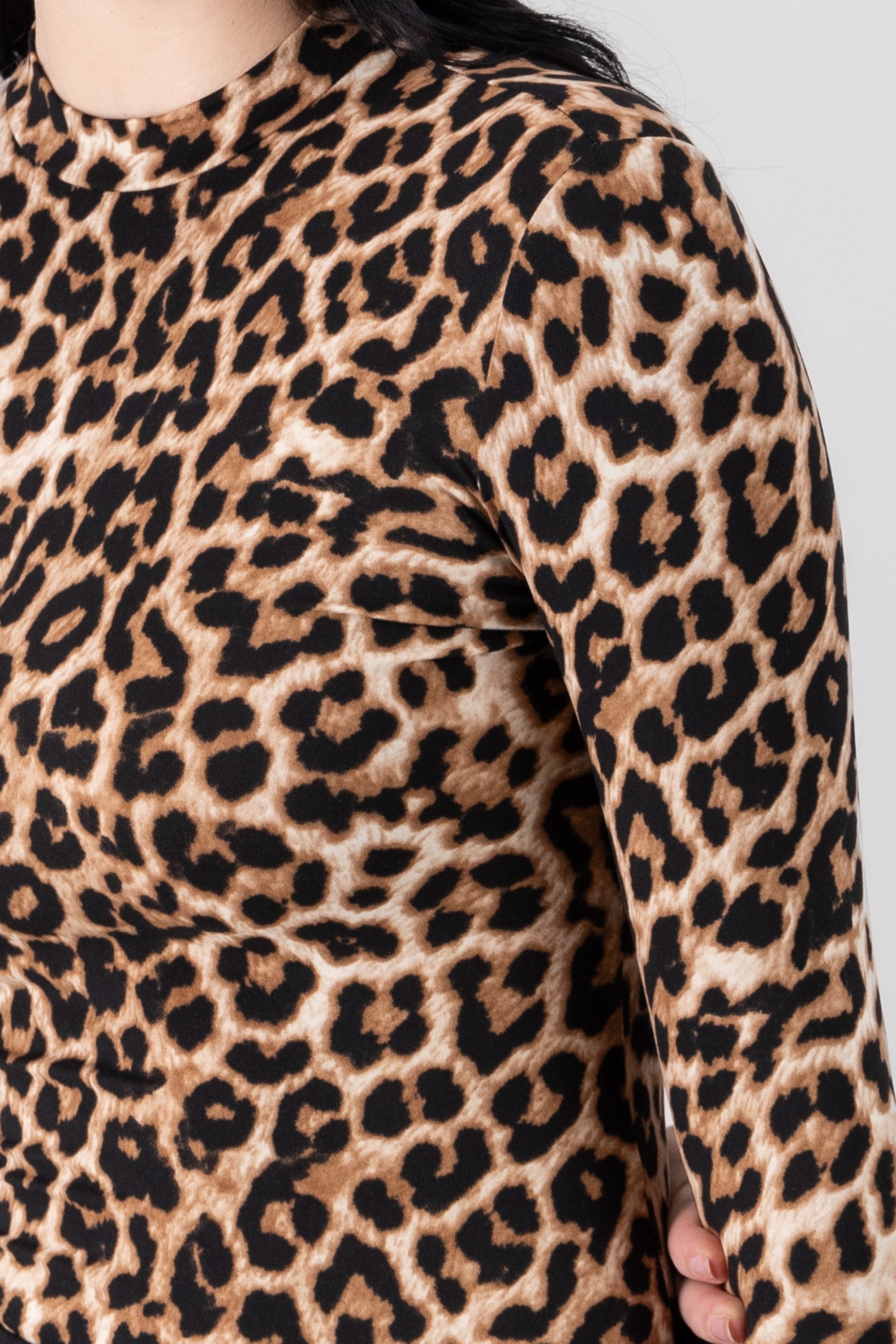 Animal Print Bodysuit BROWN COMBO