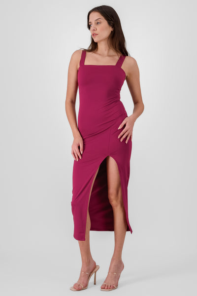 Solid Maxi Dress BURGUNDY