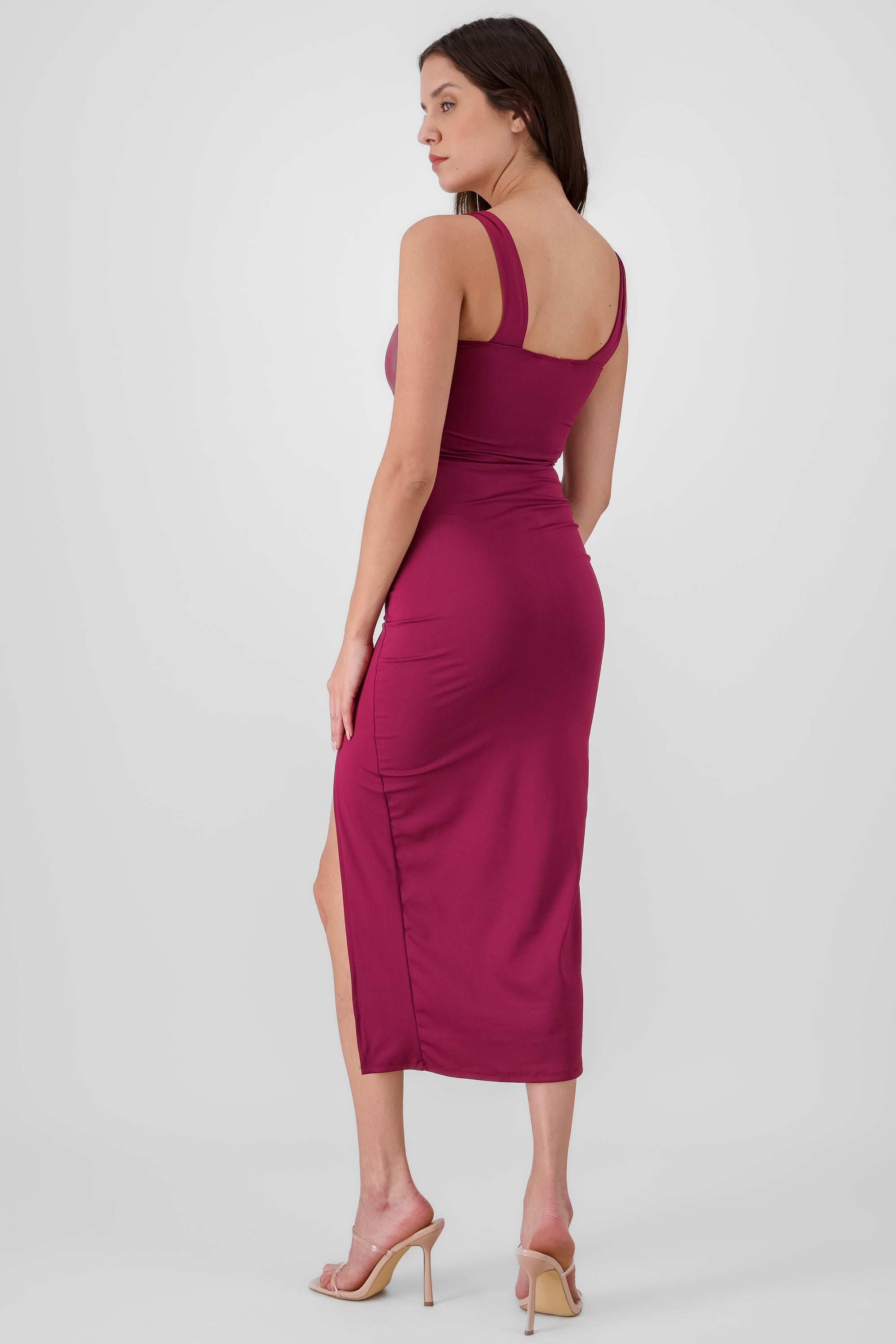 Solid Maxi Dress BURGUNDY