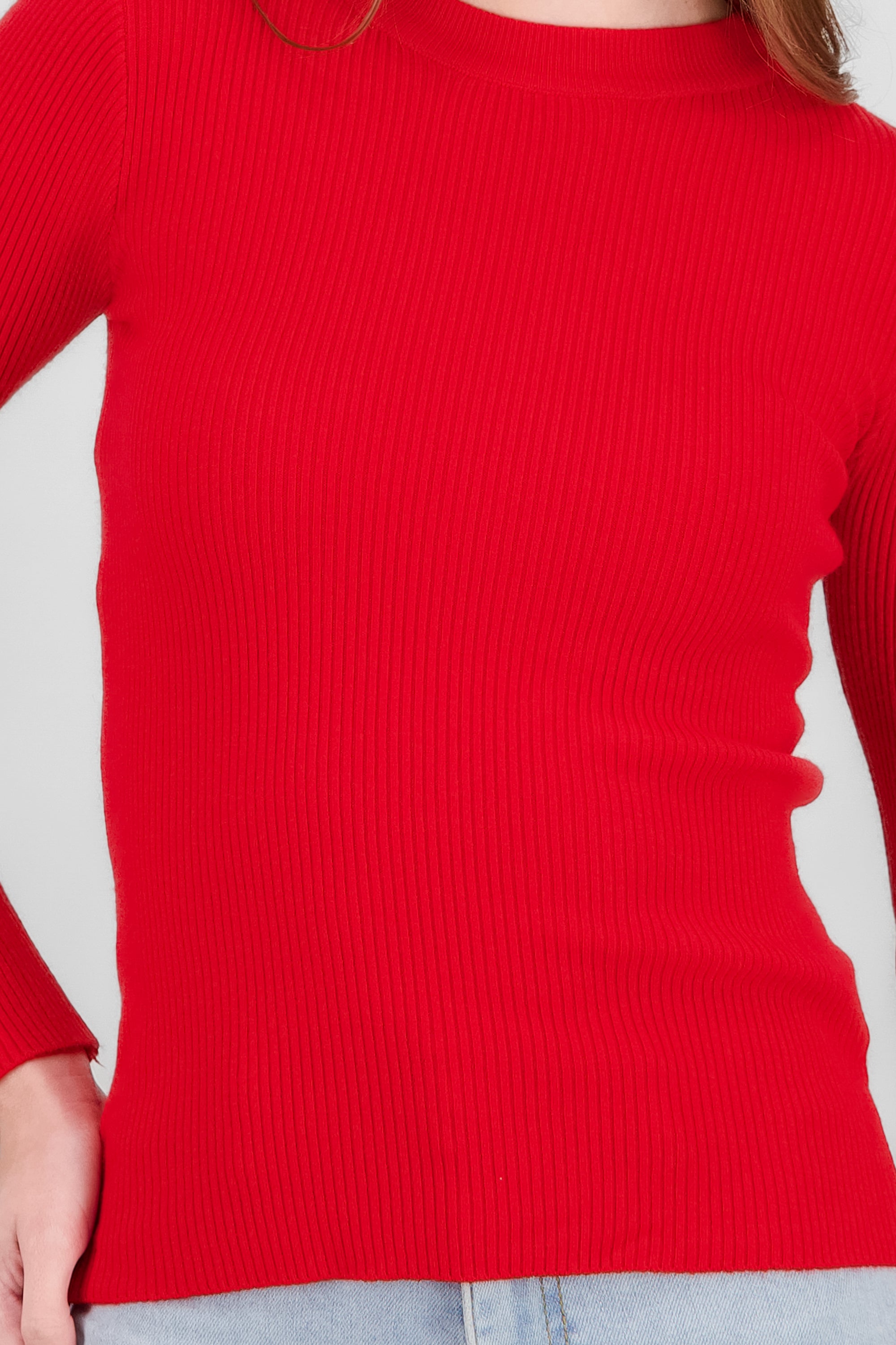 Solid Buttoned Sweater RED