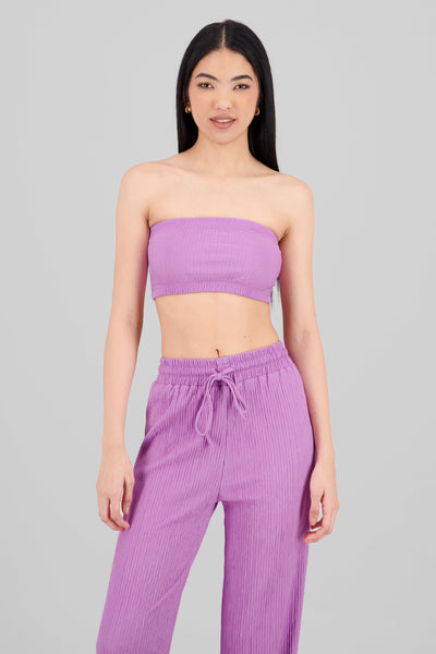 Textured Bandeau Top PASTEL PURPLE