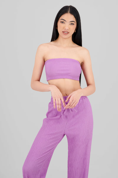 Textured Bandeau Top FUCHSIA