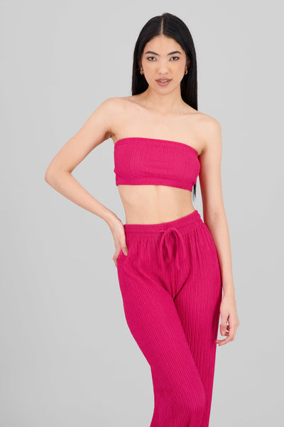 Textured Bandeau Top PASTEL PURPLE