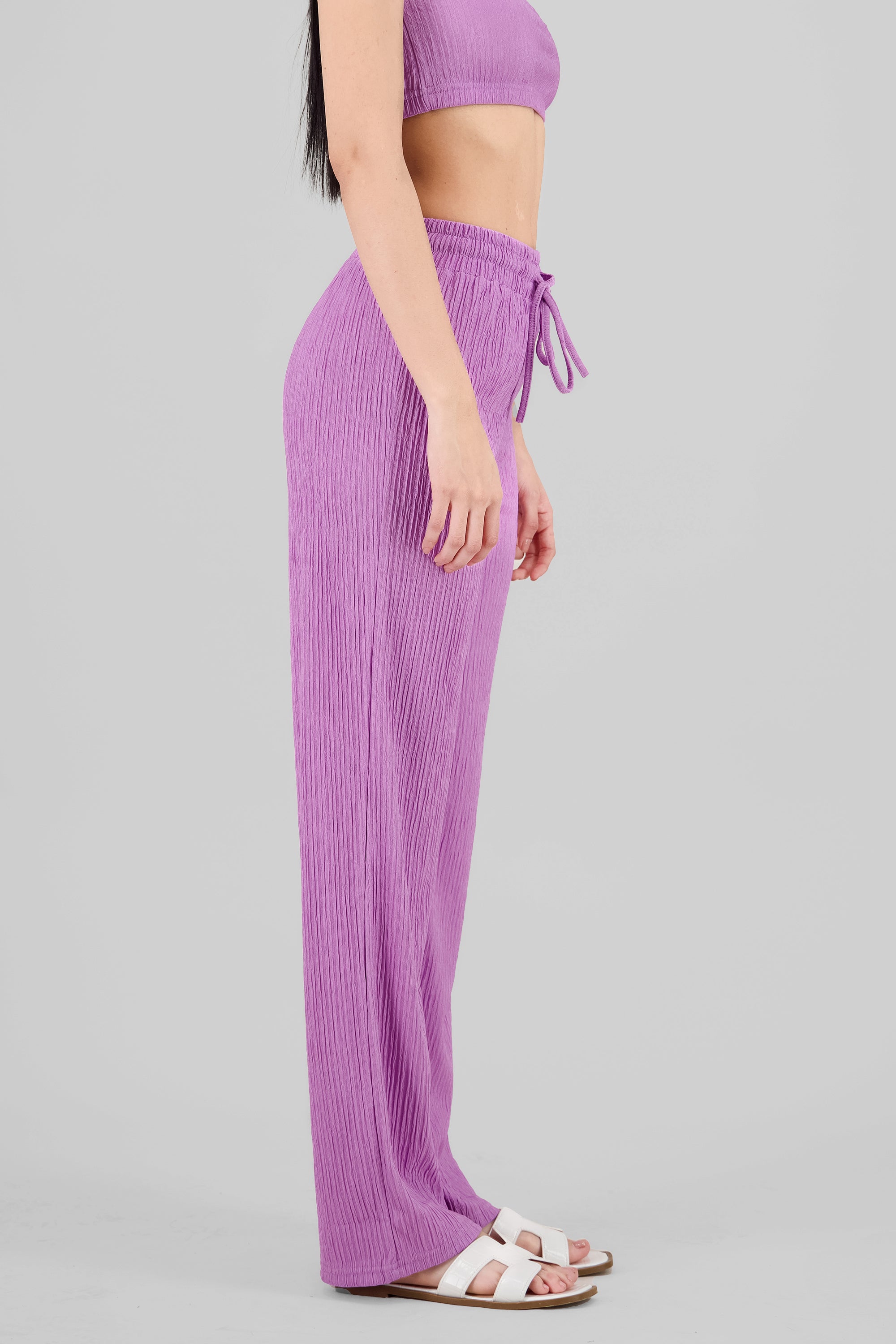 Textured Pants PASTEL PURPLE