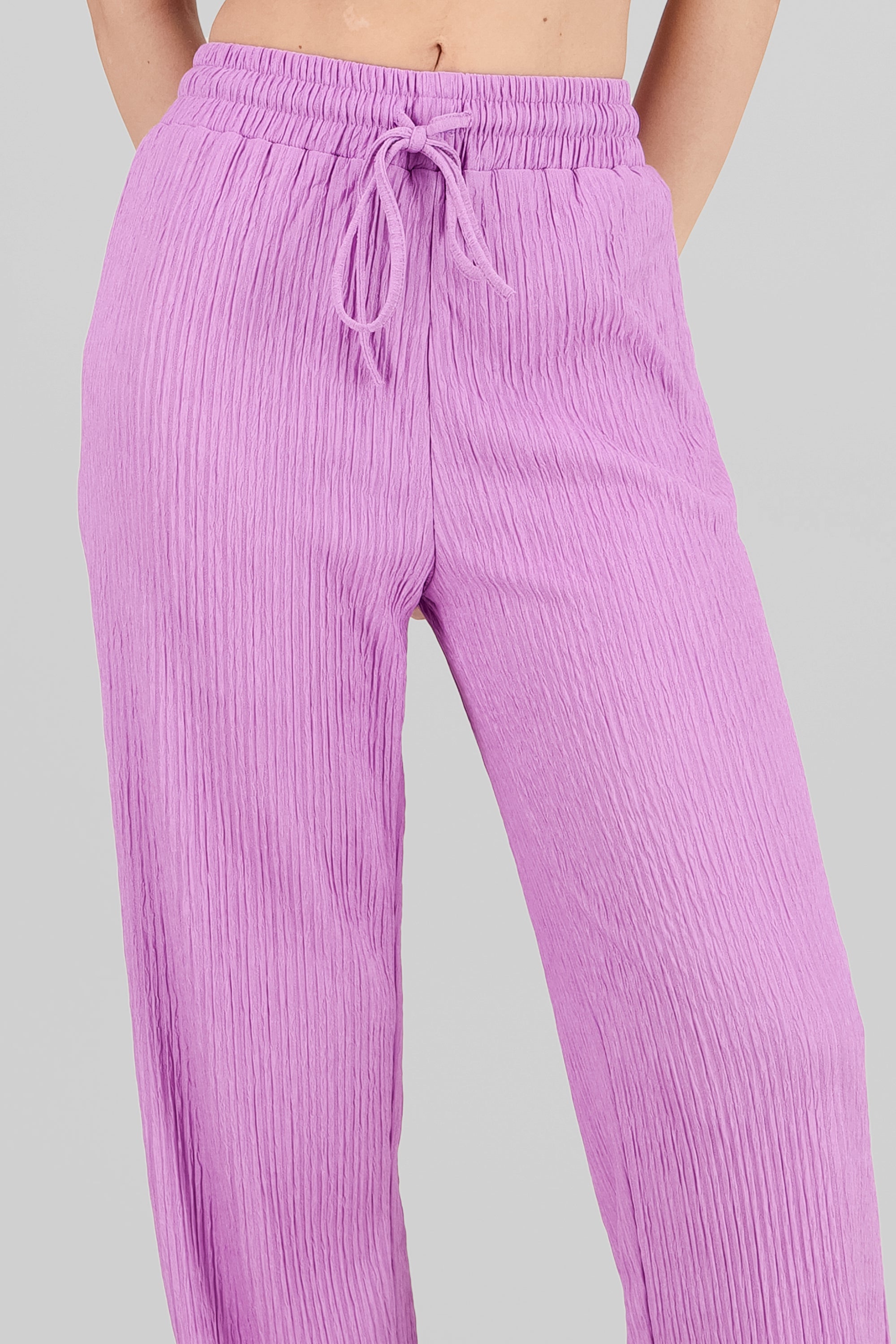 Textured Pants PASTEL PURPLE