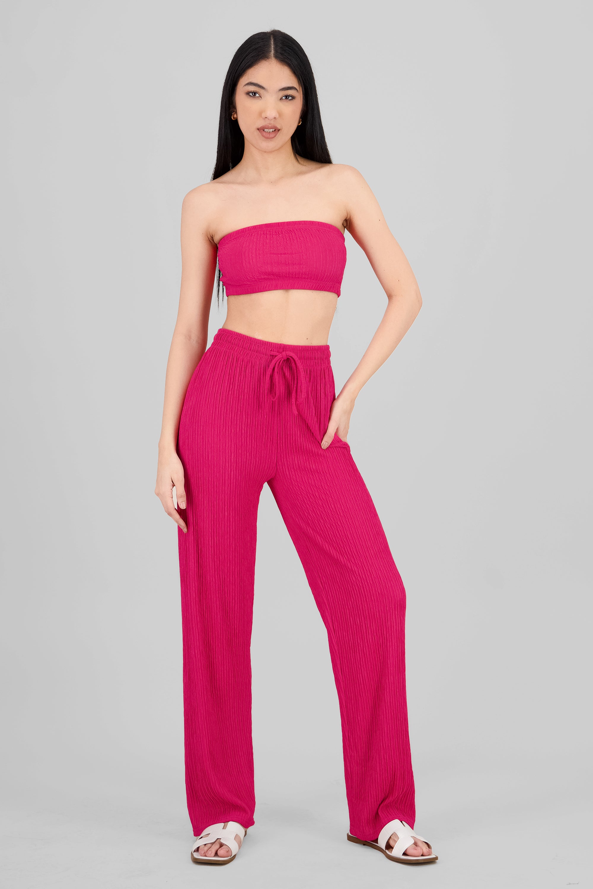 Textured Pants FUCHSIA